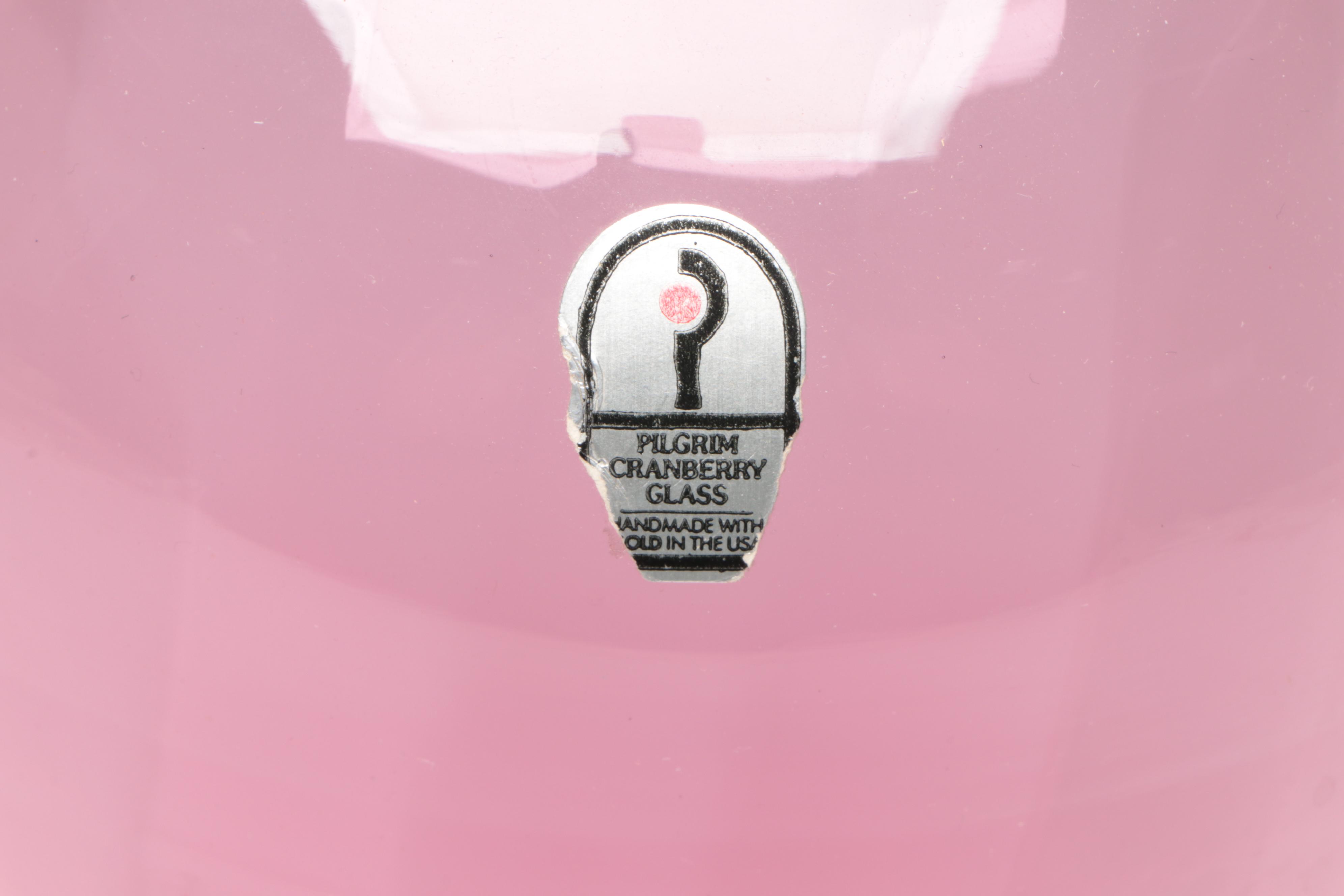 Fenton and Pilgrim Glass Cranberry Vases