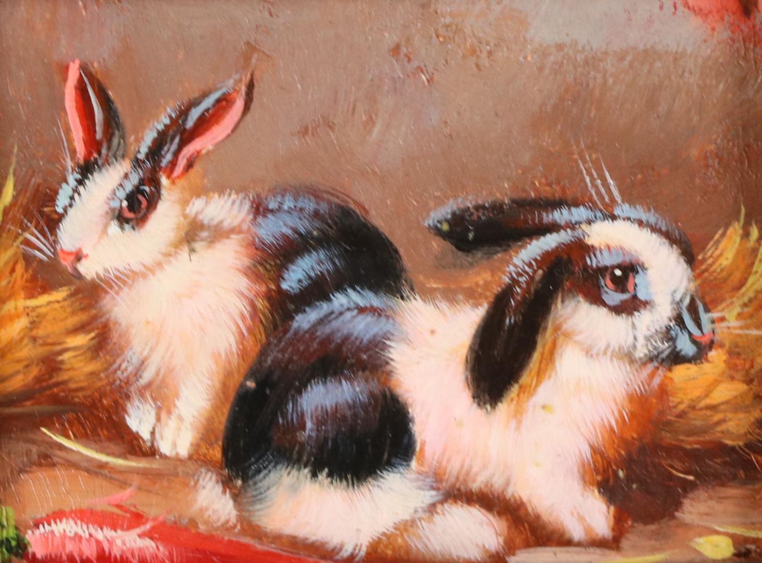Oil Painting of Pet Rabbits | EBTH