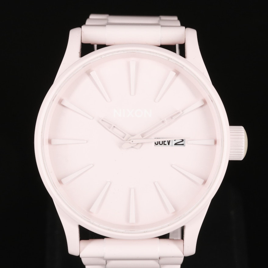 Nixon Sentry Petal Pink Stainless Steel Quartz Watch and Bracelet