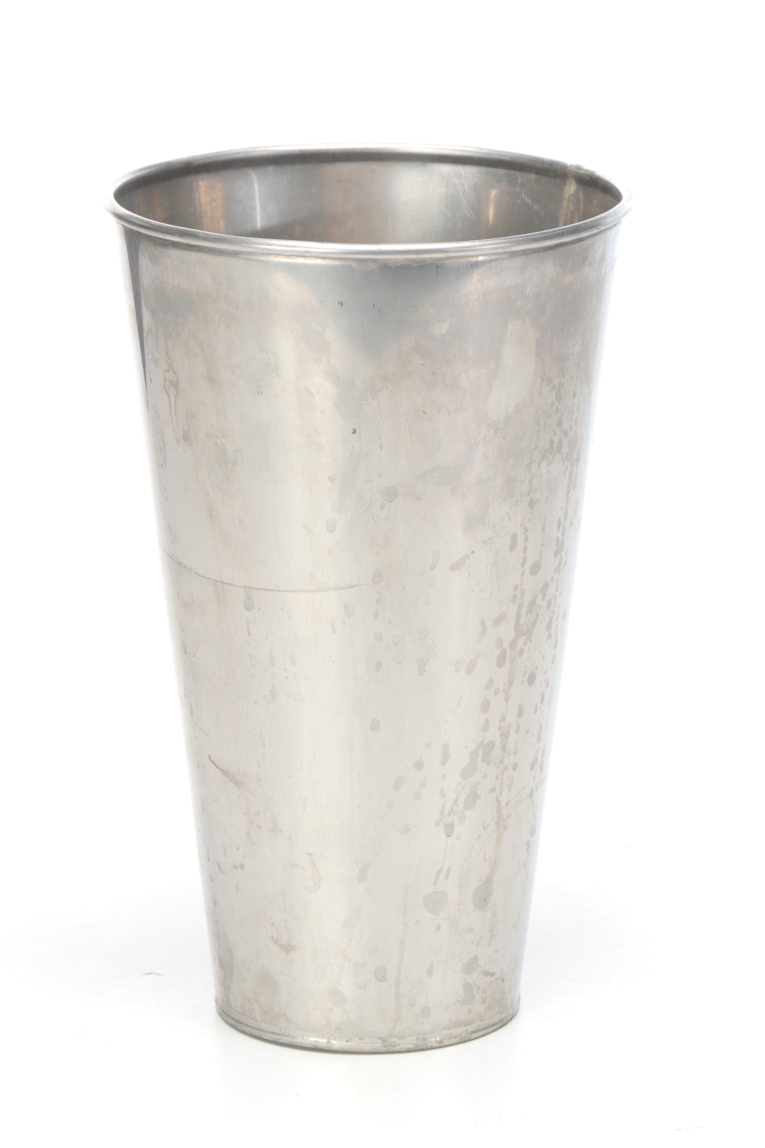 Copper Boiler with Wooden Handles and Smaller Metal Vase