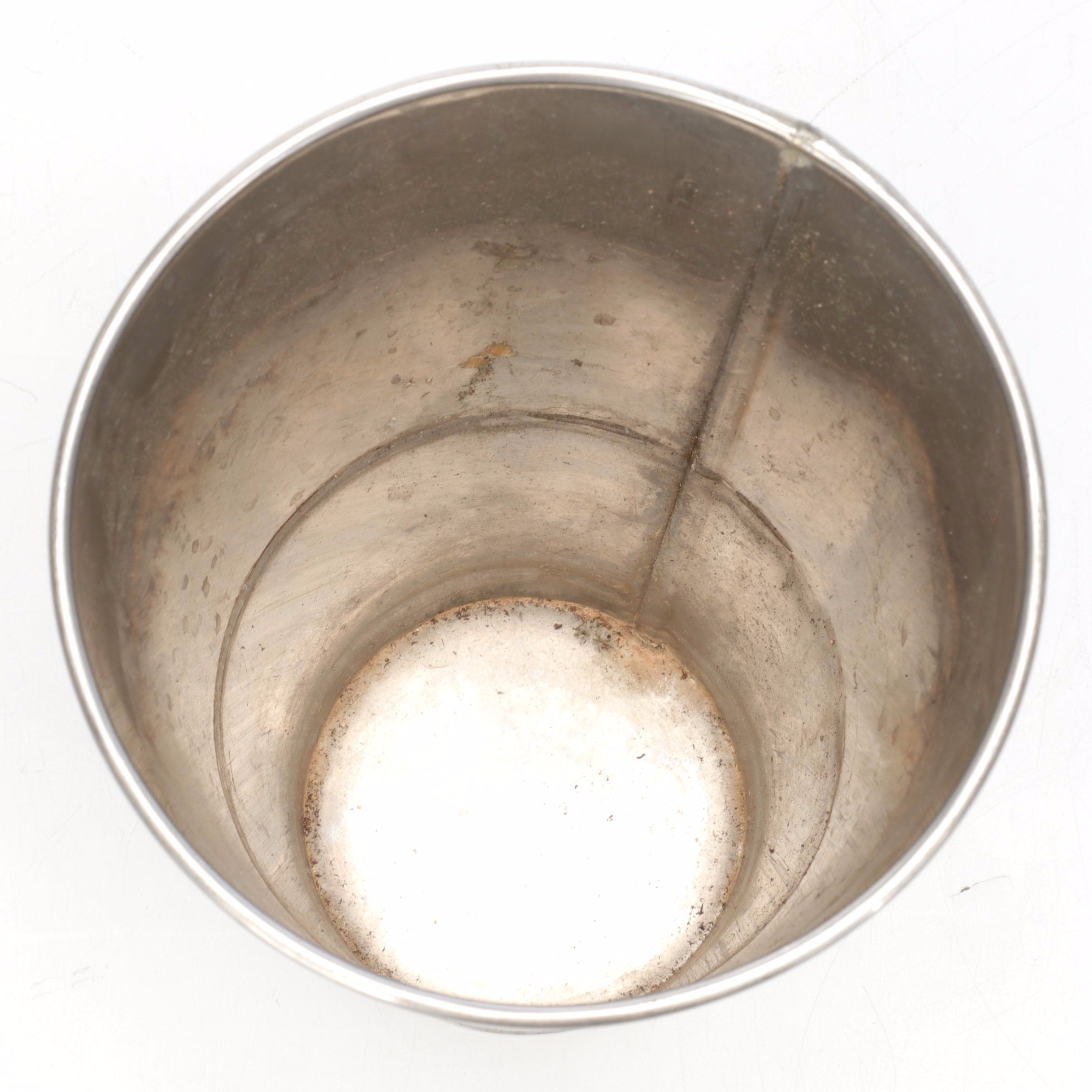 Copper Boiler with Wooden Handles and Smaller Metal Vase