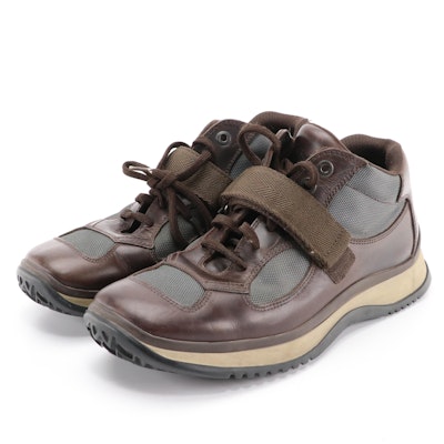 Men's Prada Sport Brown Leather America's Cup Hiking Boots, 1990s