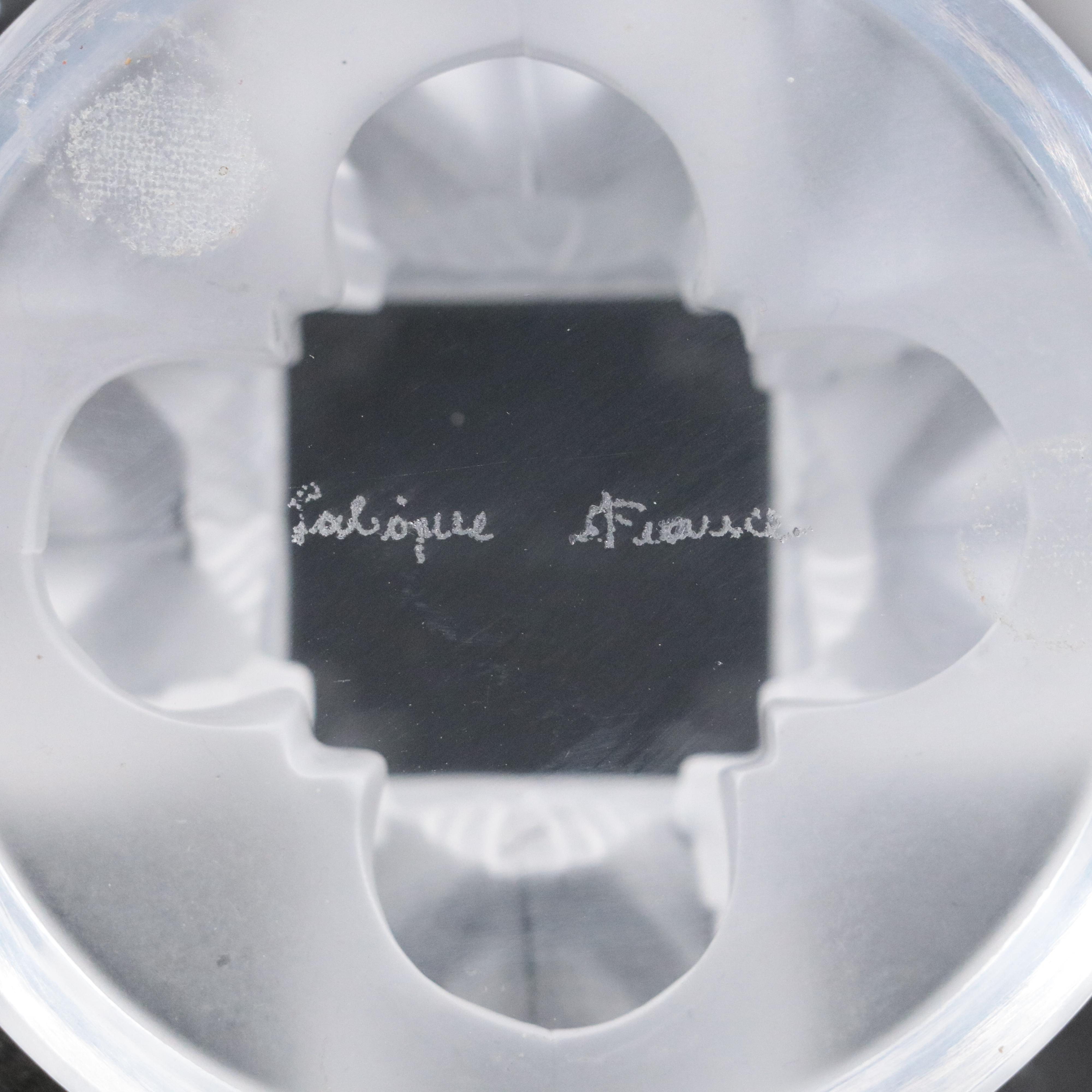 Lalique Crystal "Nogent" Centerpiece Bowl With Boar and Sparrow Figures