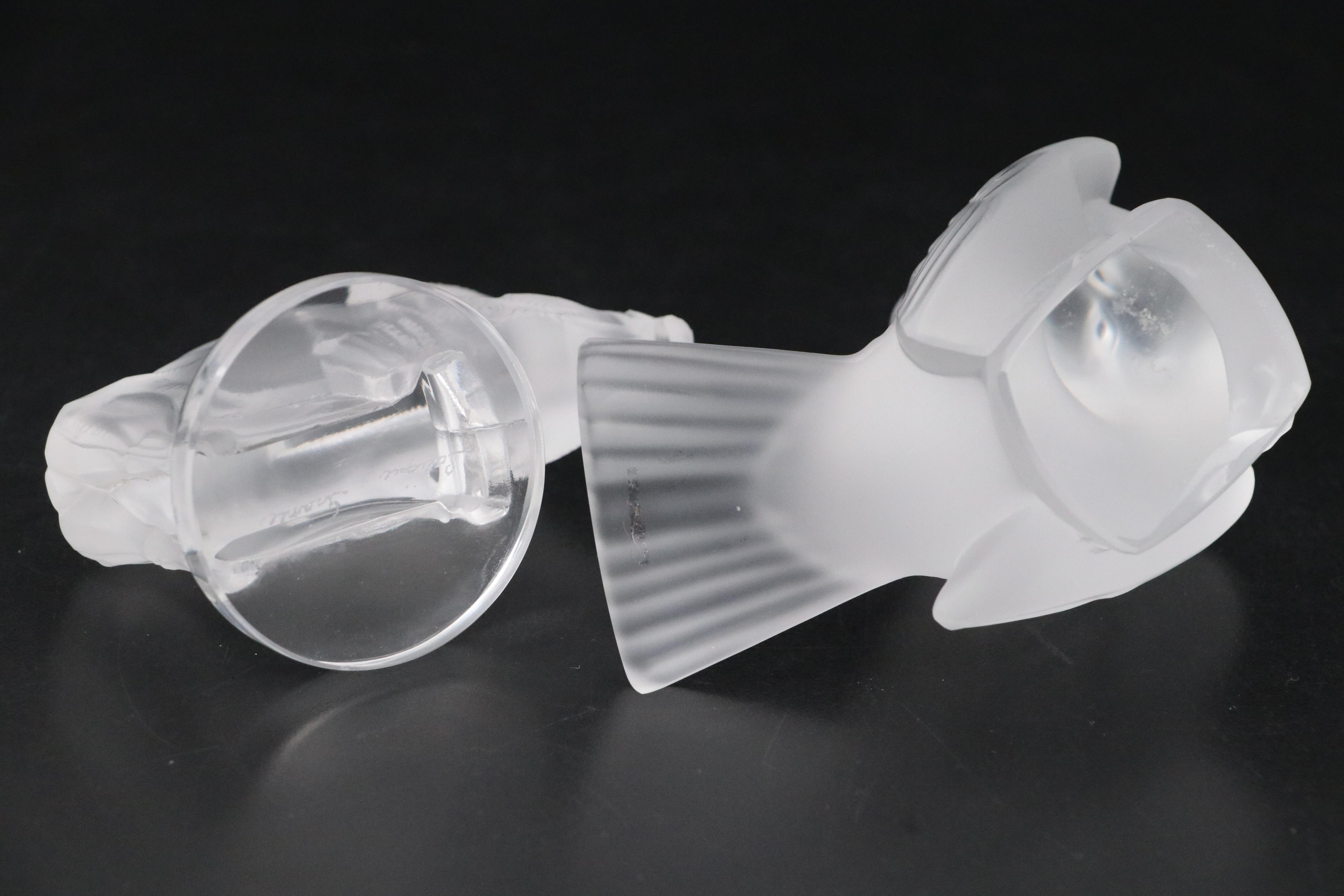 Lalique Crystal "Nogent" Centerpiece Bowl With Boar and Sparrow Figures