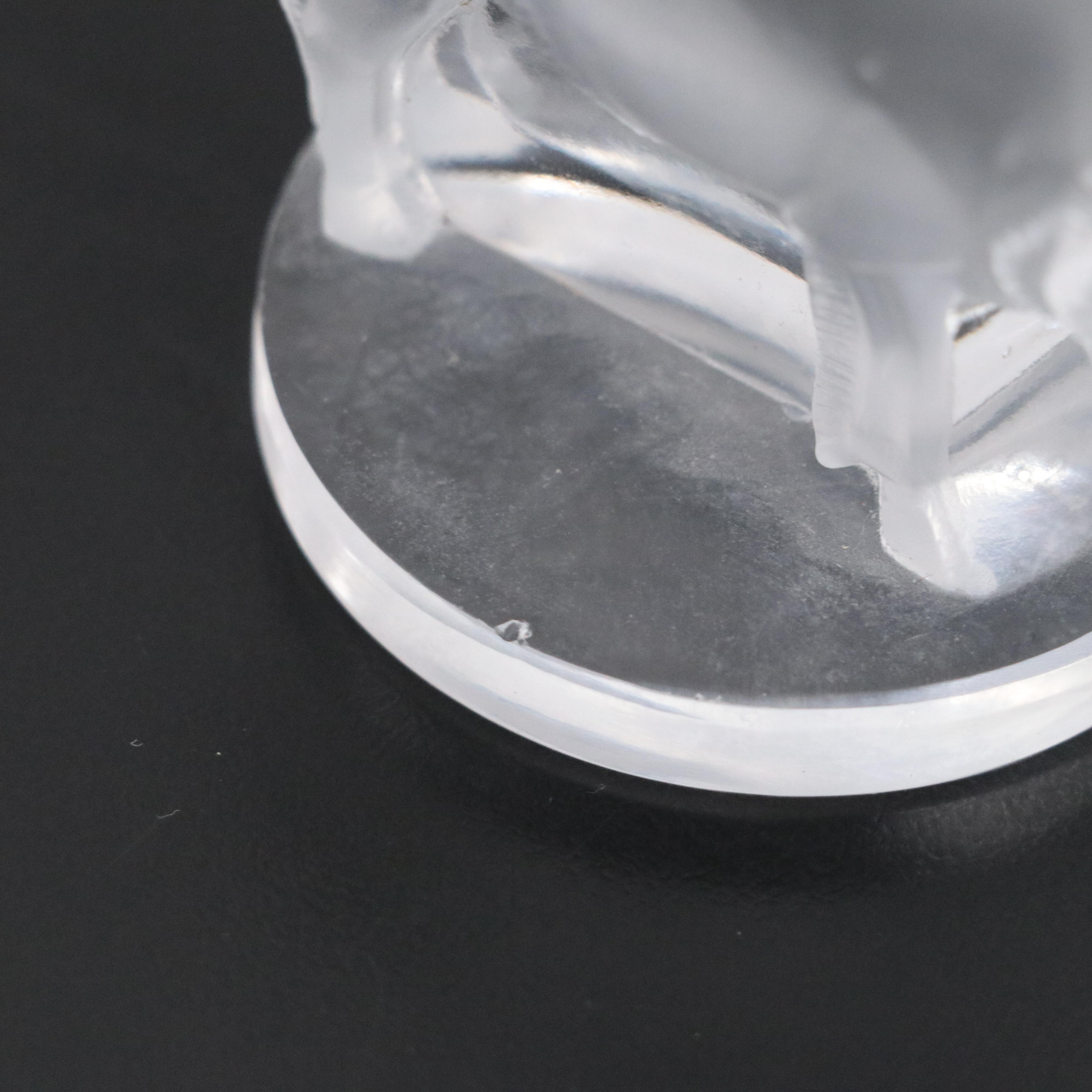 Lalique Crystal "Nogent" Centerpiece Bowl With Boar and Sparrow Figures