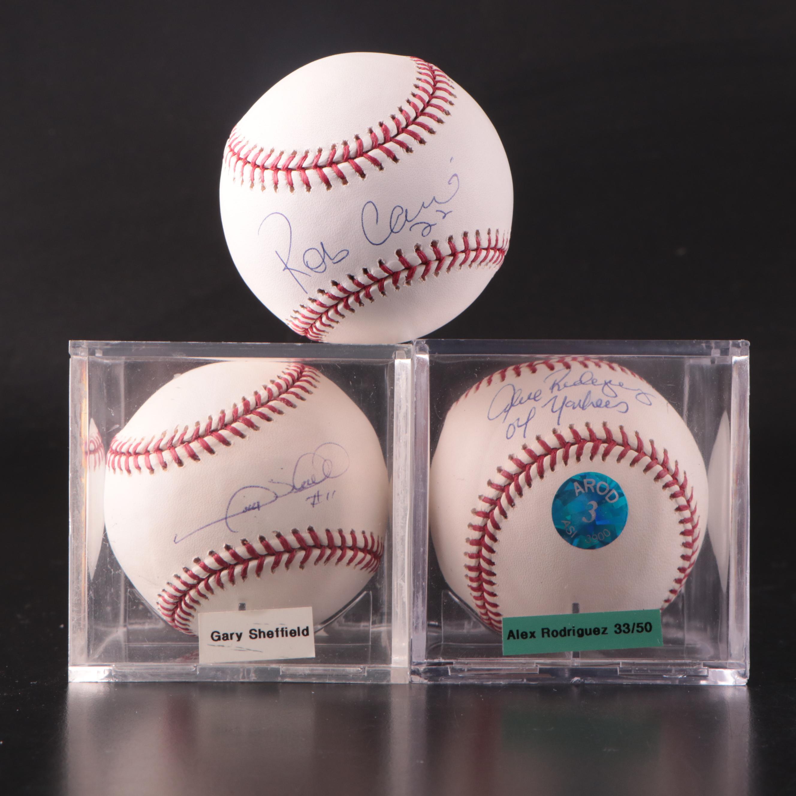 Alex Rodriguez, Gary Sheffield, and Robinson Canó Signed Rawlings Baseballs