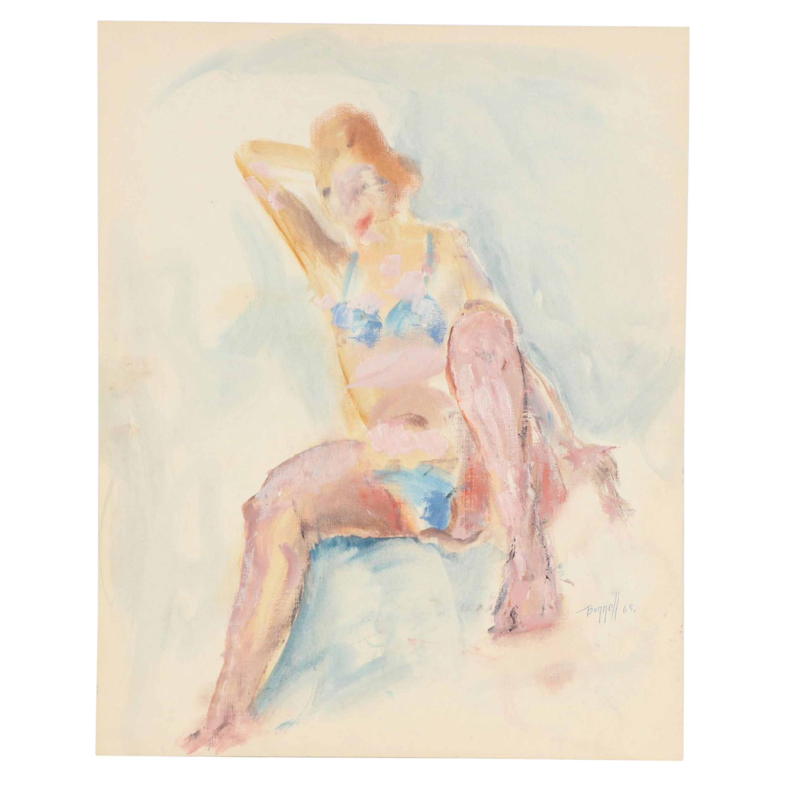 Charles Ragland Bunnell Figurative Oil Painting, 1963