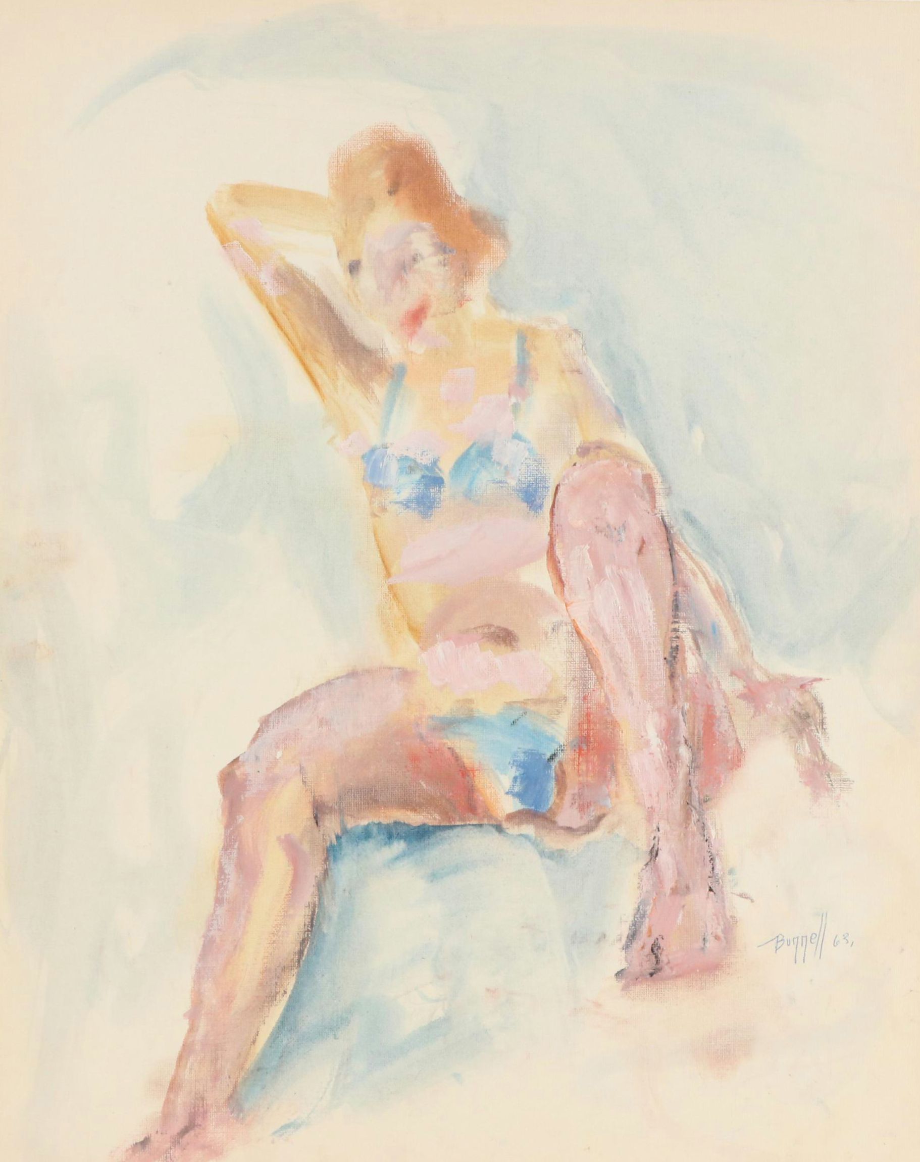 Charles Ragland Bunnell Figurative Oil Painting, 1963