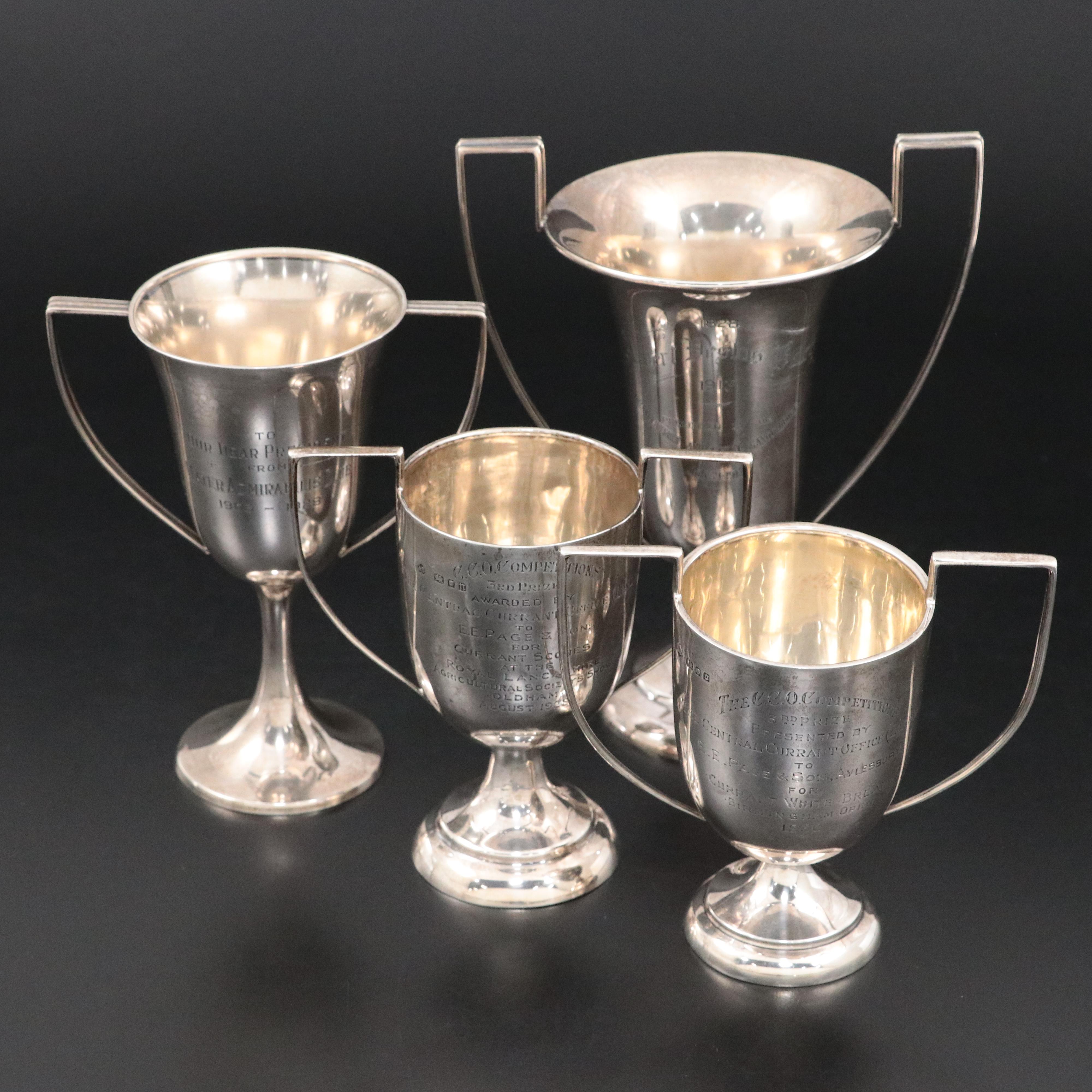 Sterling Silver Trophies Including for "Current Scones", Early 20th Century