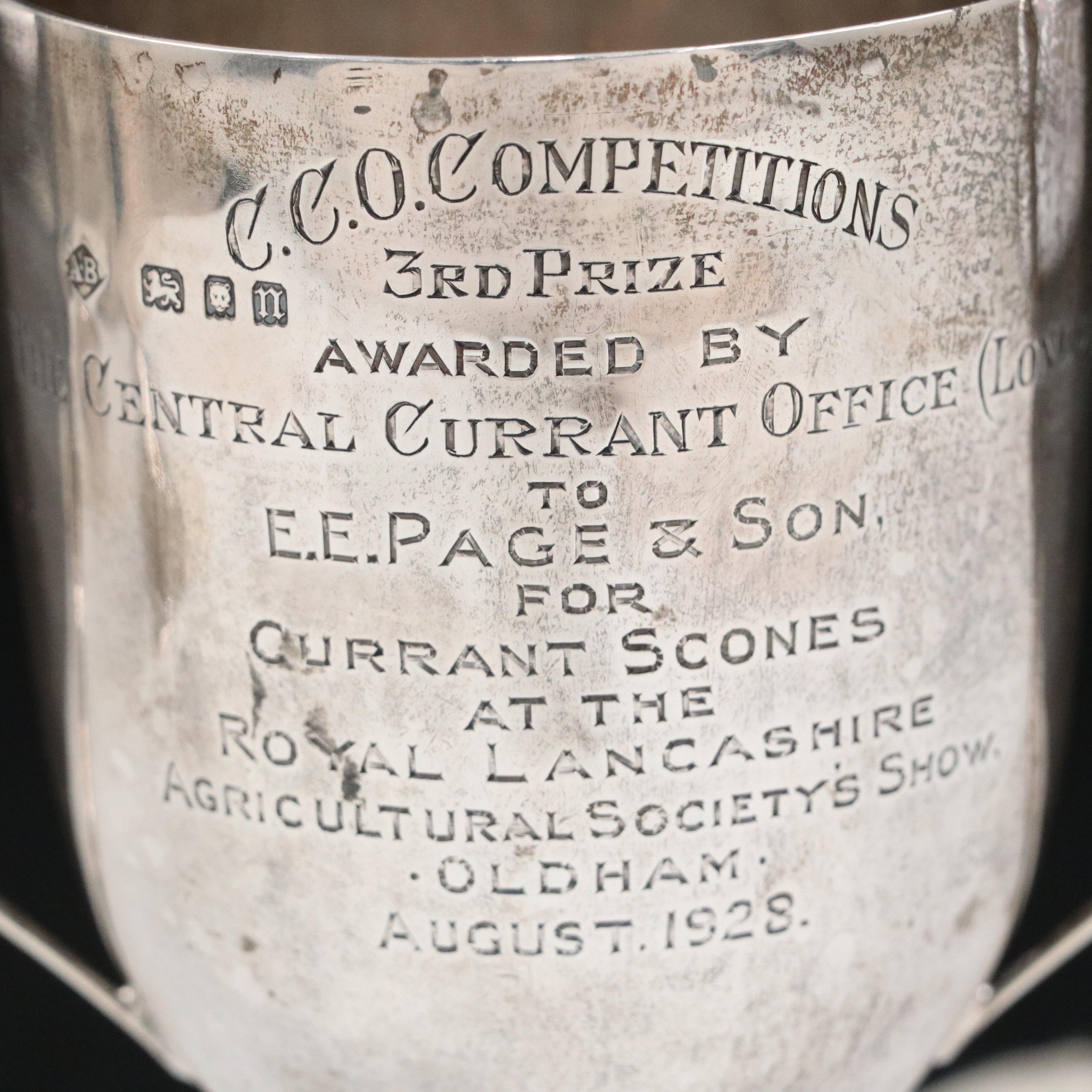 Sterling Silver Trophies Including for "Current Scones", Early 20th Century