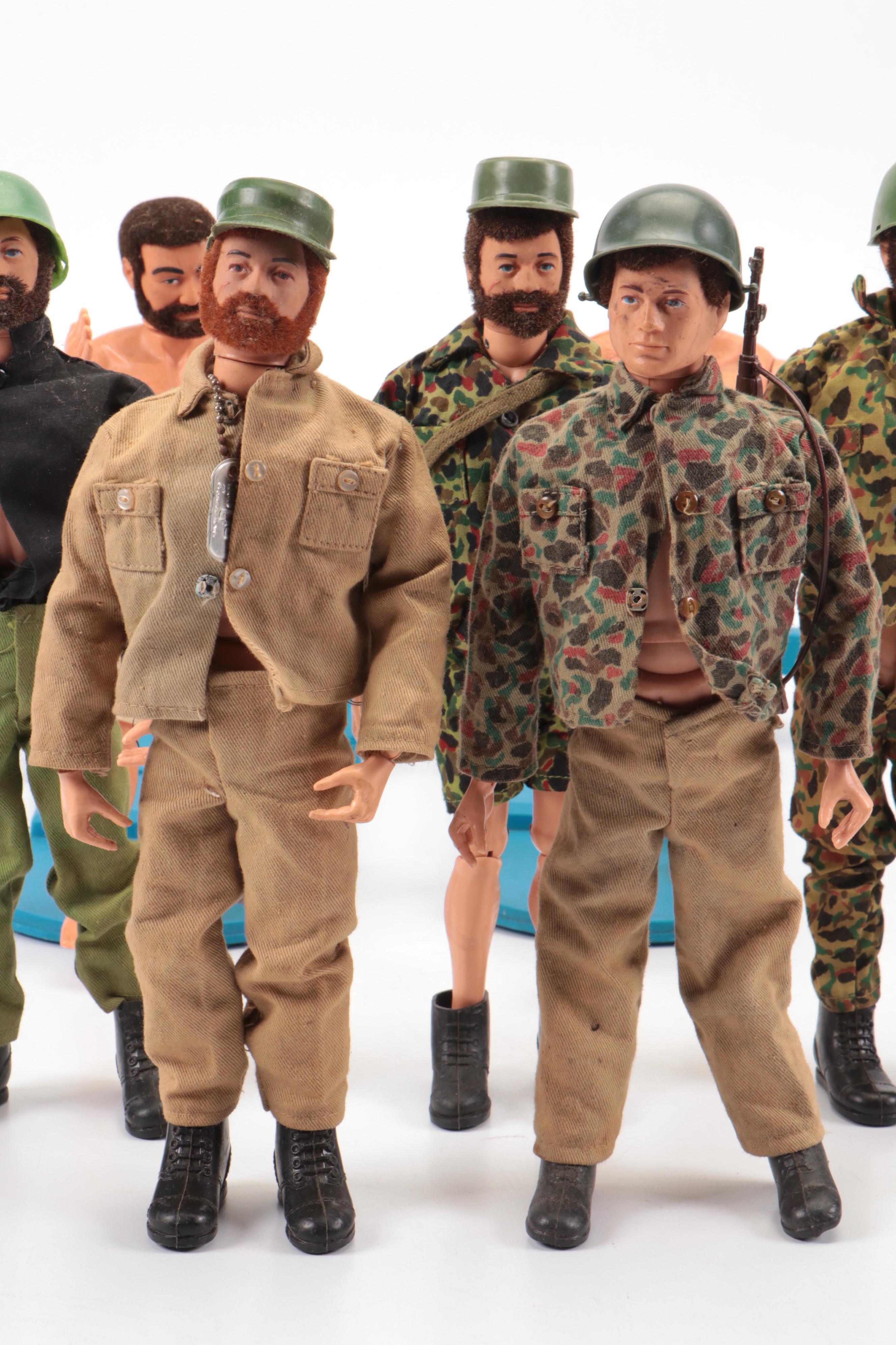 Hasbro Flocked Hair G.I Joe Action Figures with Kar-A-A-Ate Men Battling Figures