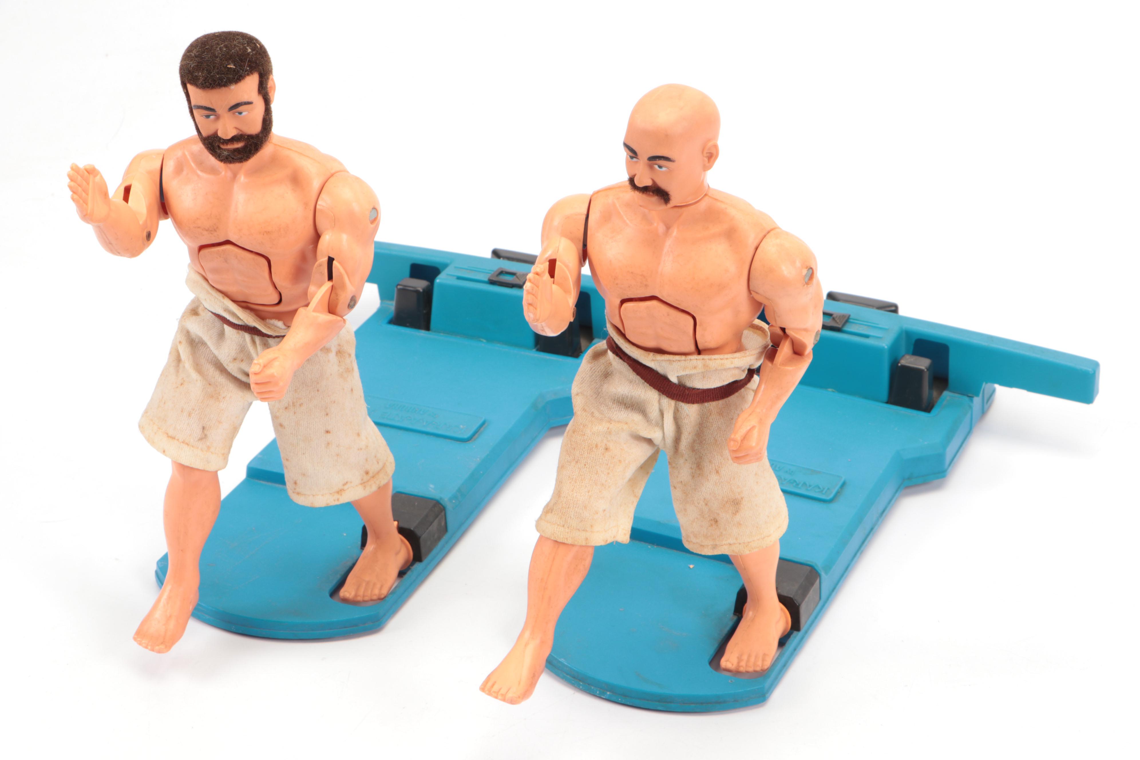 Hasbro Flocked Hair G.I Joe Action Figures with Kar-A-A-Ate Men Battling Figures