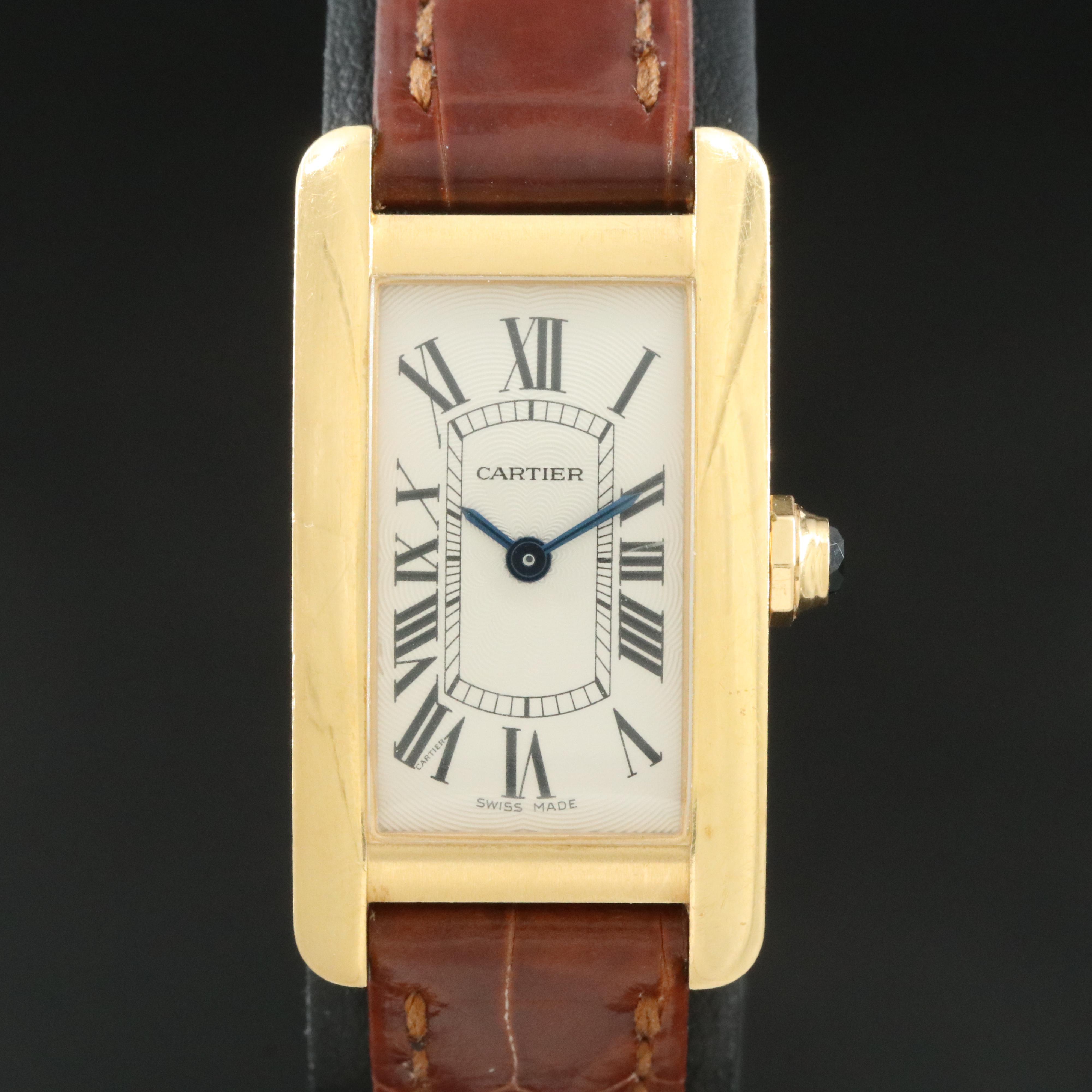 Cartier Tank Americaine 18K Gold Watch