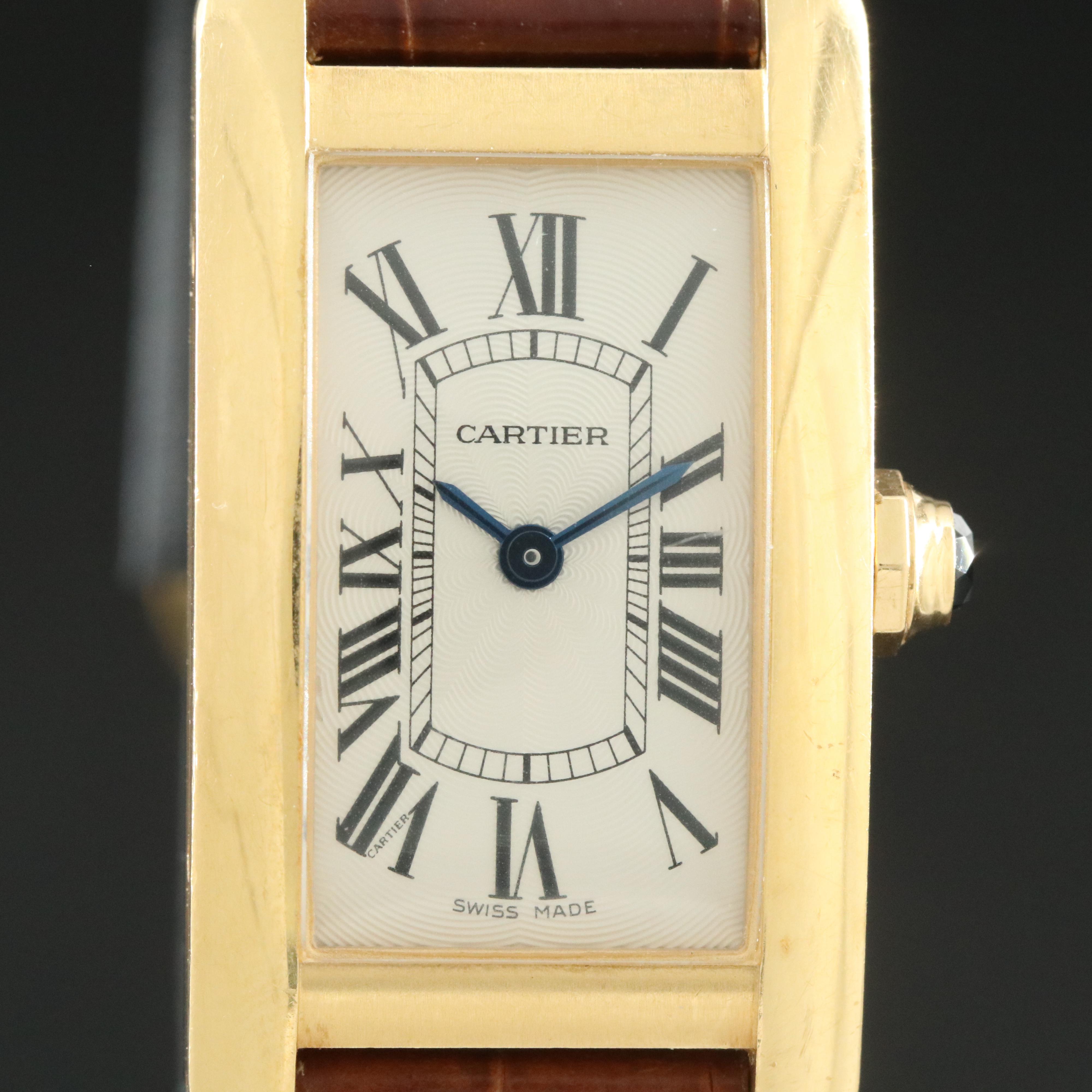 Cartier Tank Americaine 18K Gold Watch