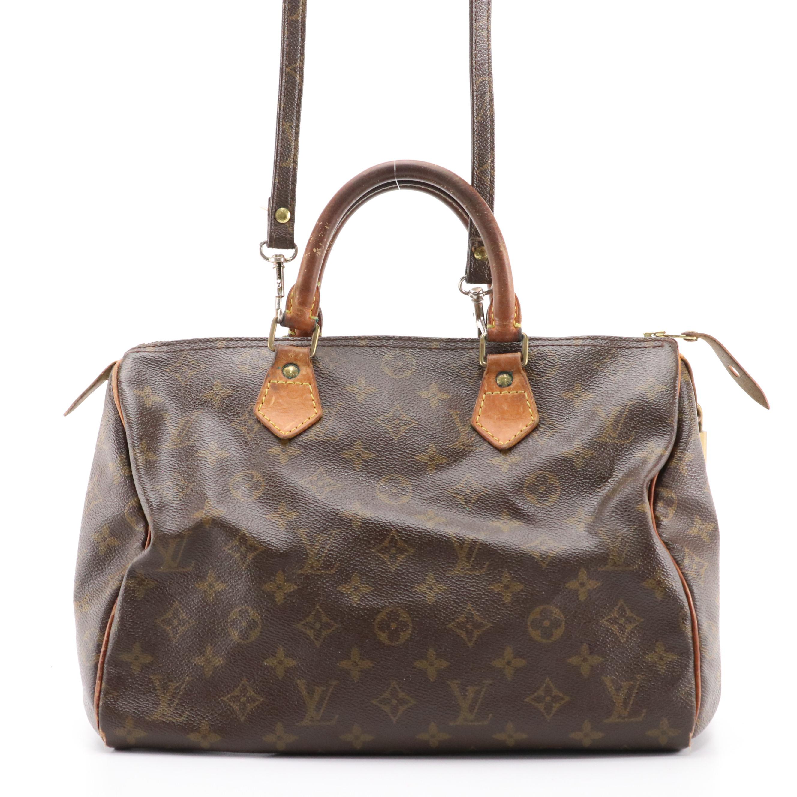 Louis Vuitton Speedy 30 Handbag in Brown Monogram Coated Canvas