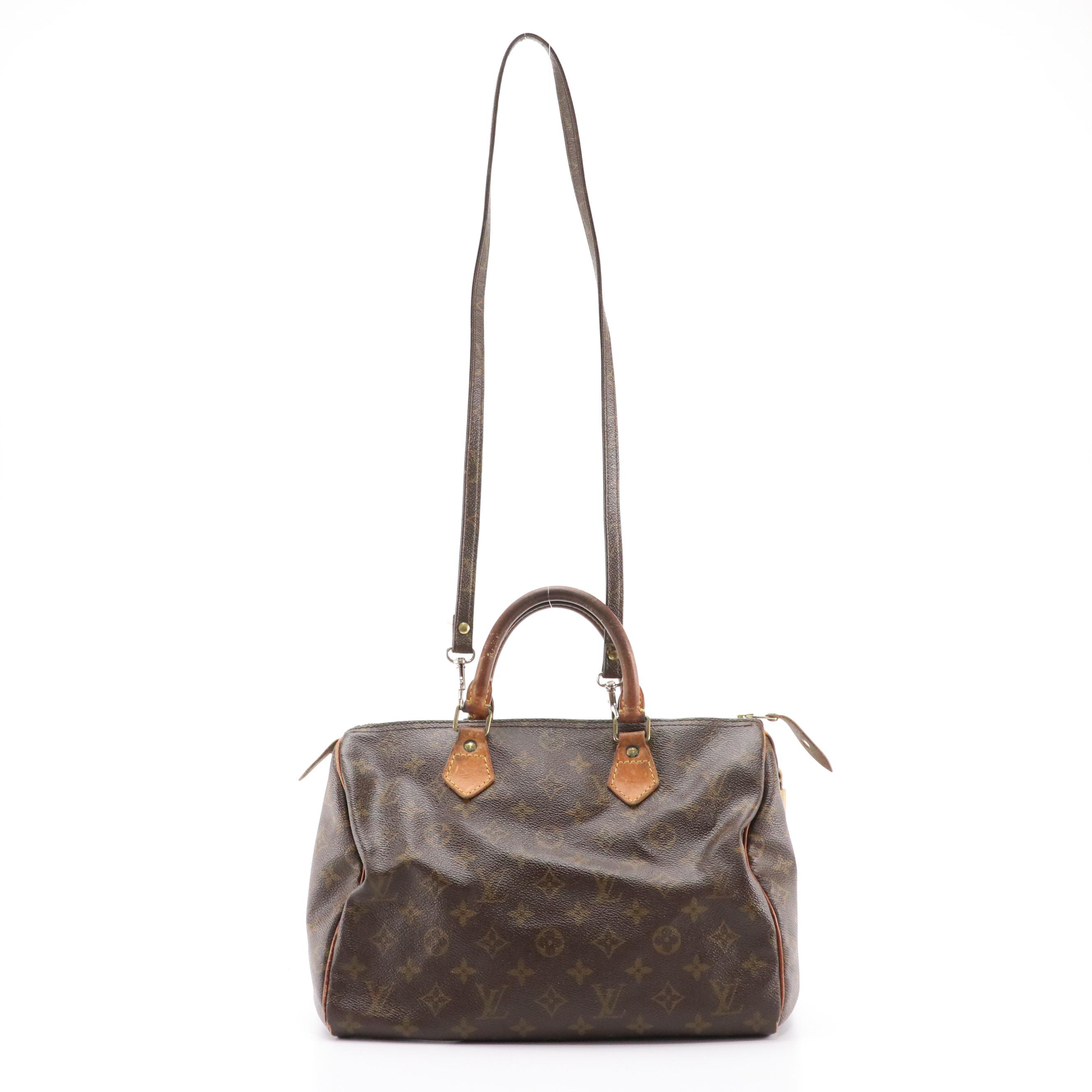 Louis Vuitton Speedy 30 Handbag in Brown Monogram Coated Canvas