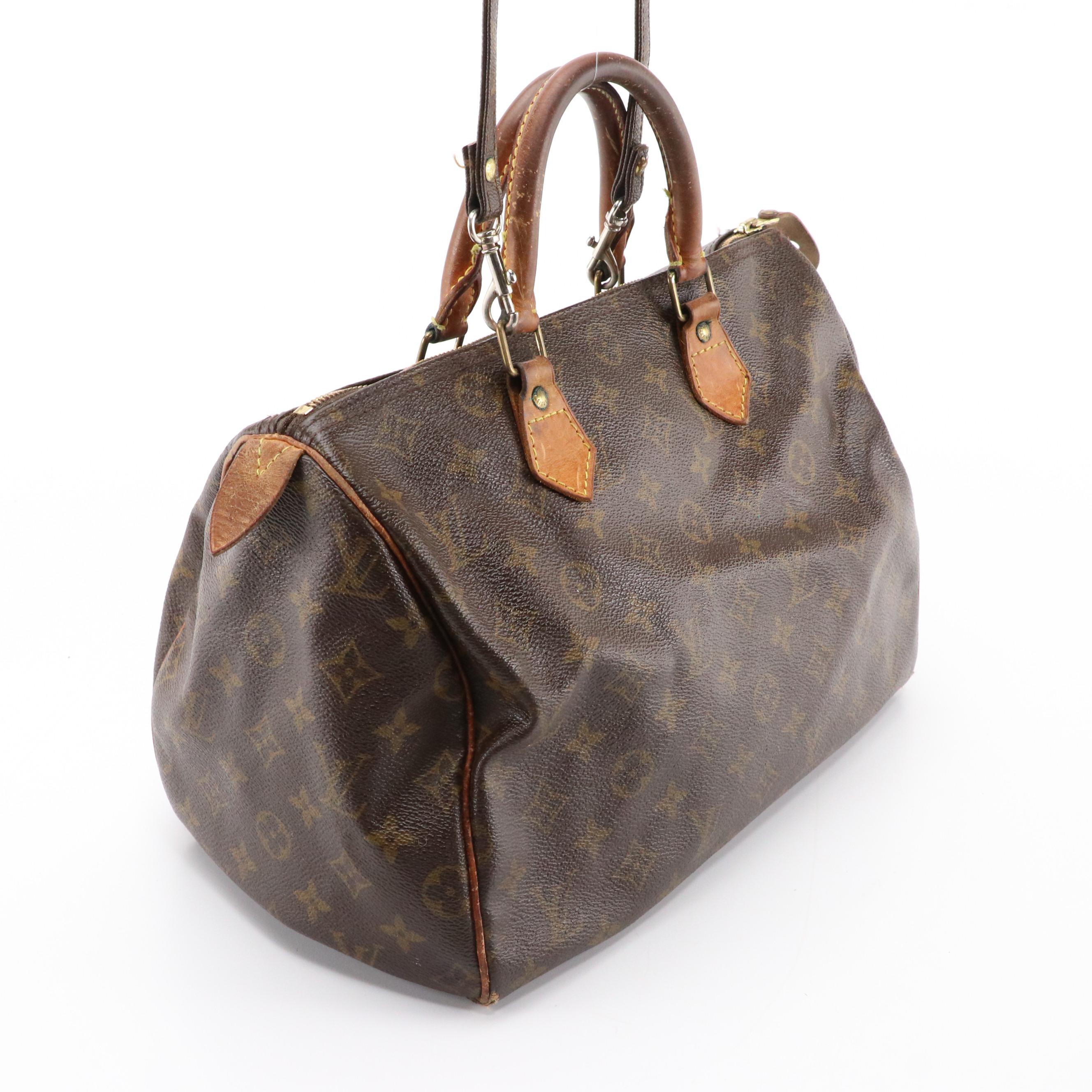 Louis Vuitton Speedy 30 Handbag in Brown Monogram Coated Canvas