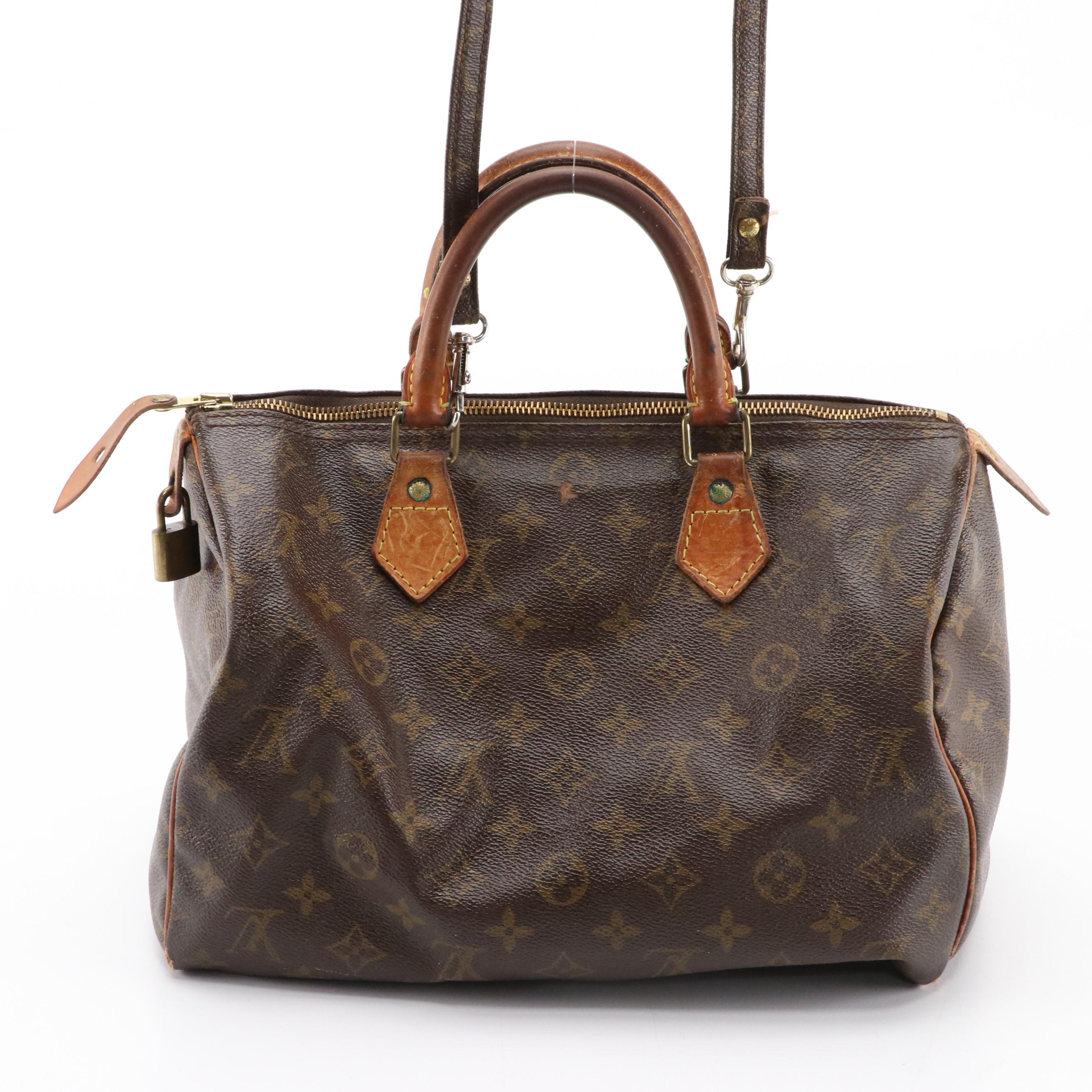 Louis Vuitton Speedy 30 Handbag in Brown Monogram Coated Canvas