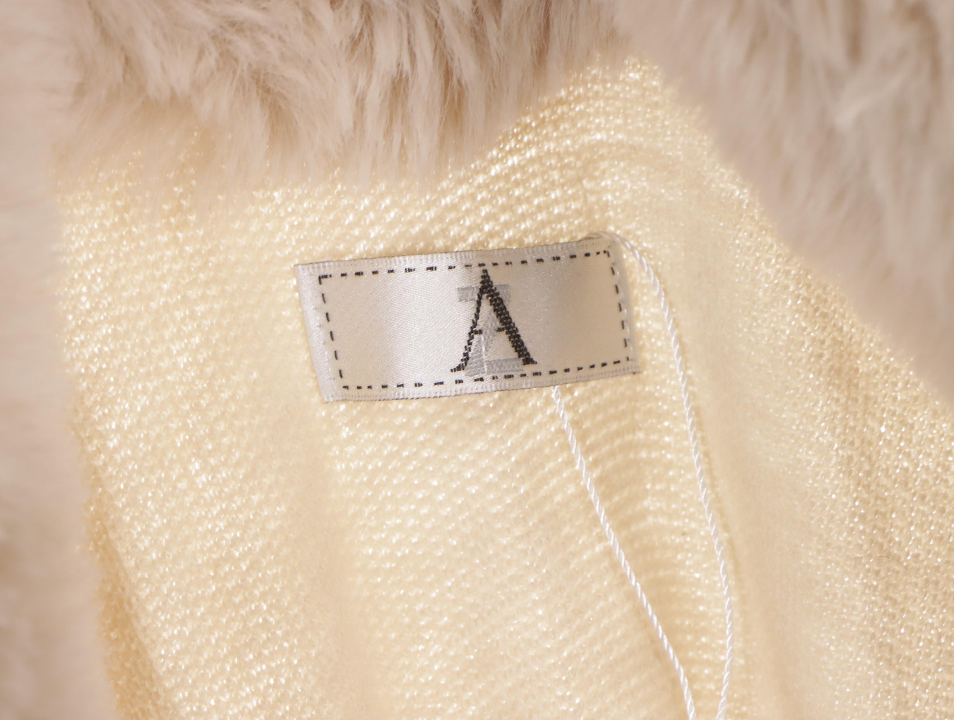 Knit Wrap with Rabbit Fur Trim with Faux Fur, and Faux Fur and Knit Cape Jackets