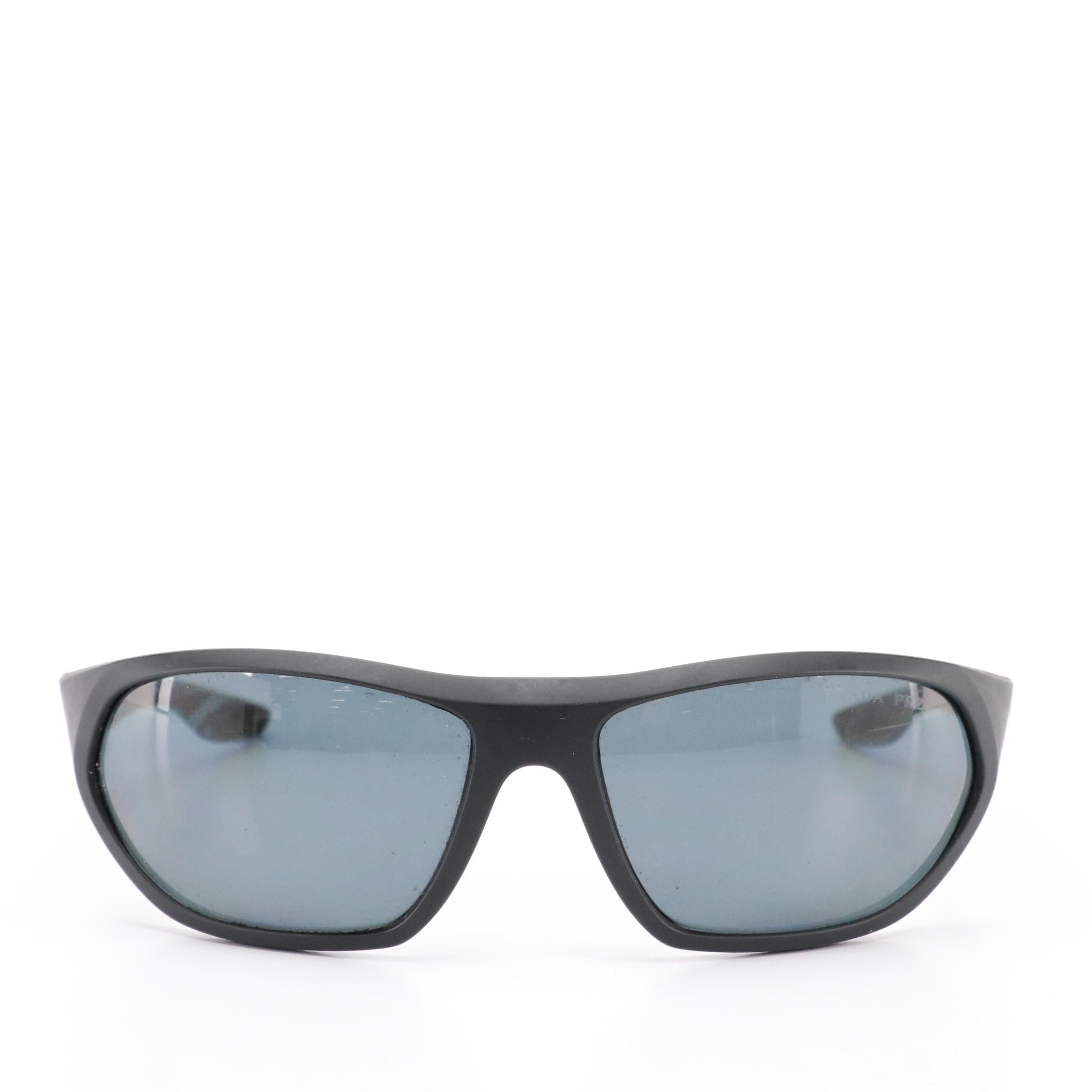 Prada Linea Rossa SPS18U Matte Black Frame Sunglasses with Retainer with Case