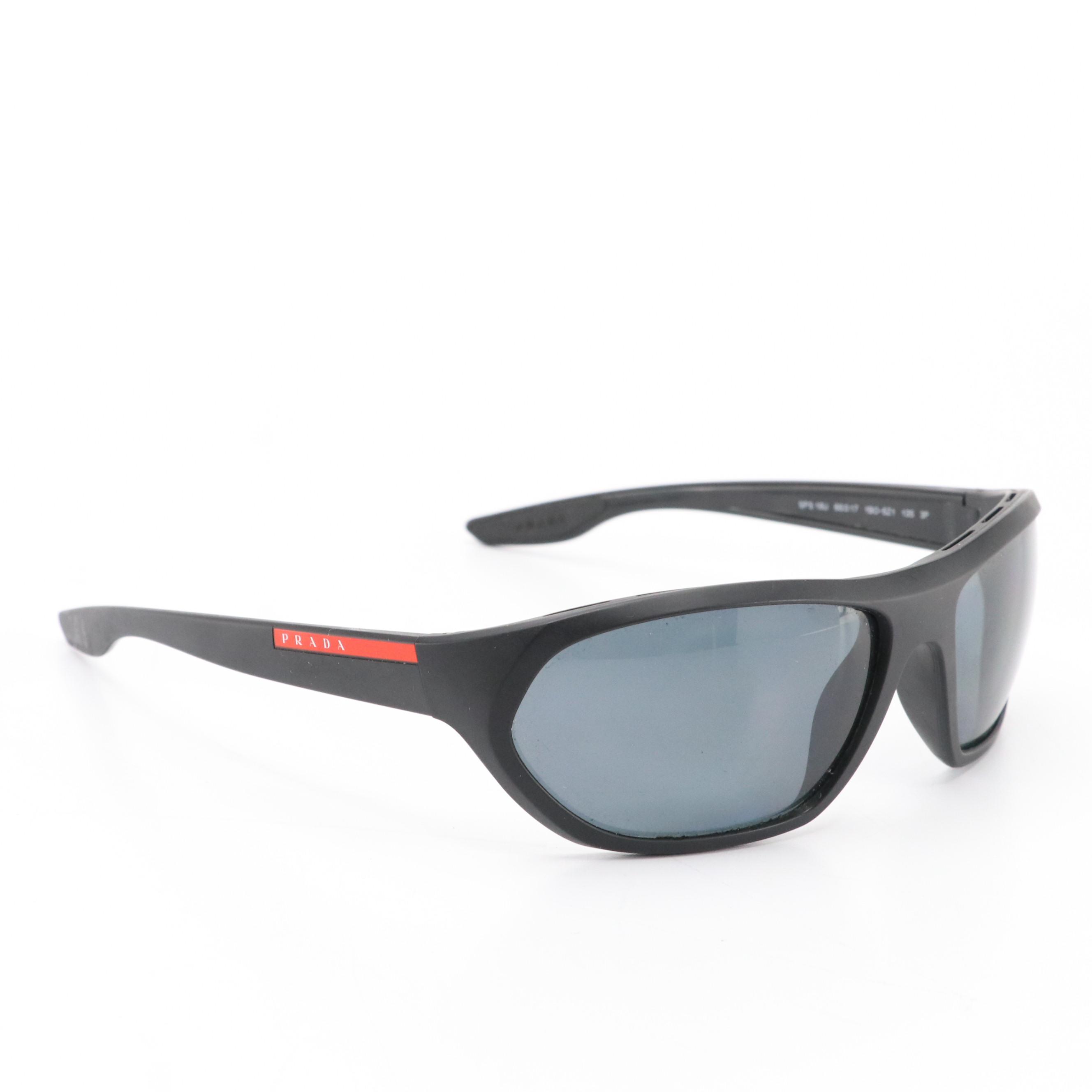 Prada Linea Rossa SPS18U Matte Black Frame Sunglasses with Retainer with Case