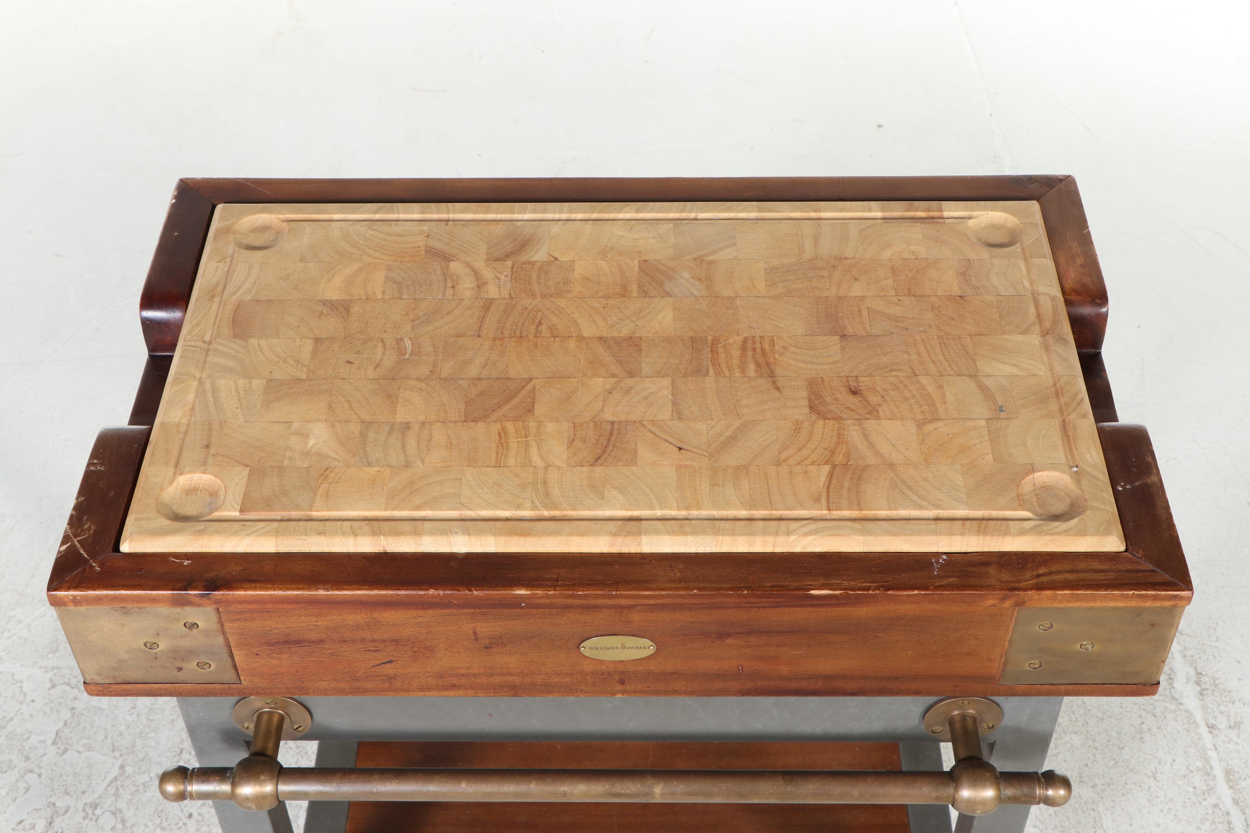 Williams Sonoma "French Chef's" Kitchen Island with Removable Butchers Block