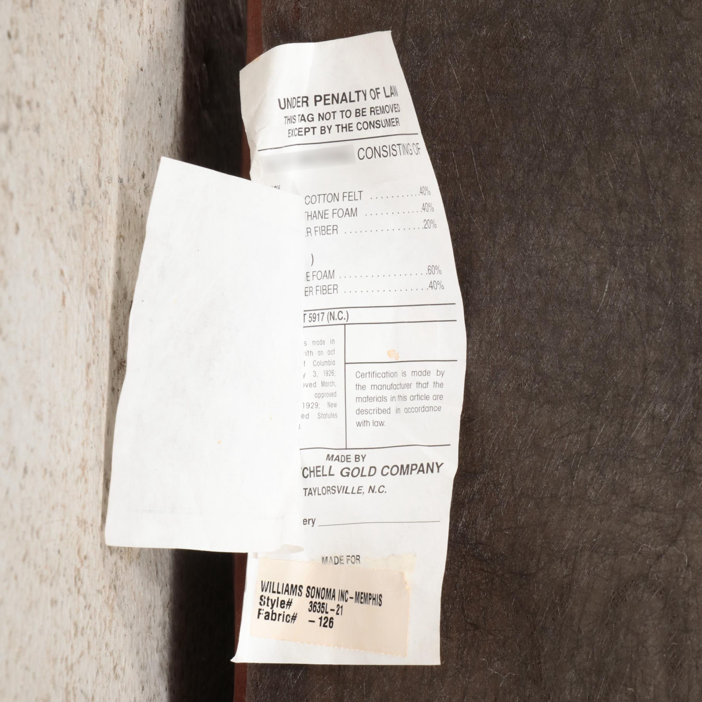 Mitchell Gold for Pottery Barn "Manhattan" Brown Leather Club Chair