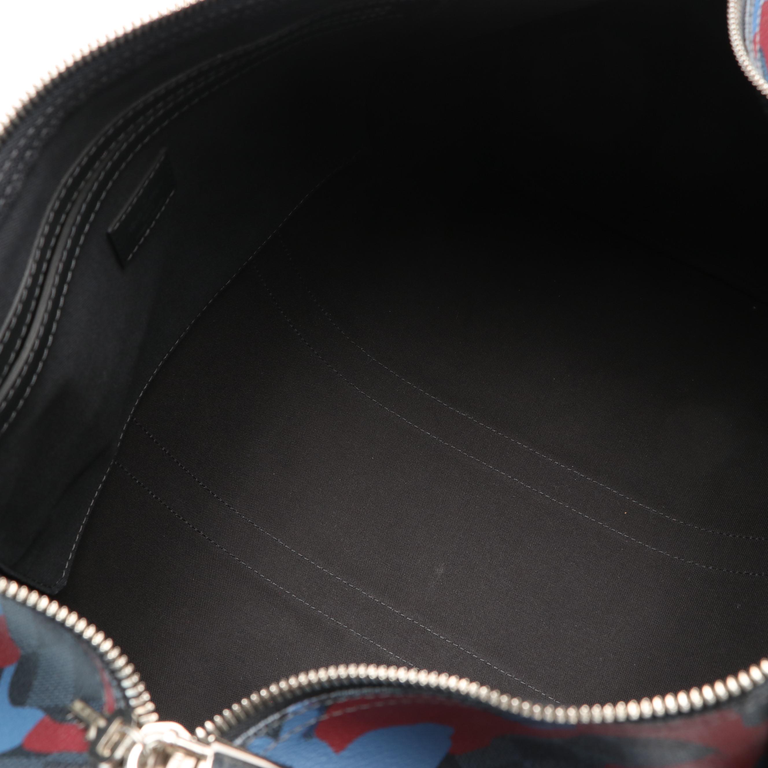 Louis Vuitton Keepall Bandoulière 45 Duffel Bag in Damier Cobalt Camouflage