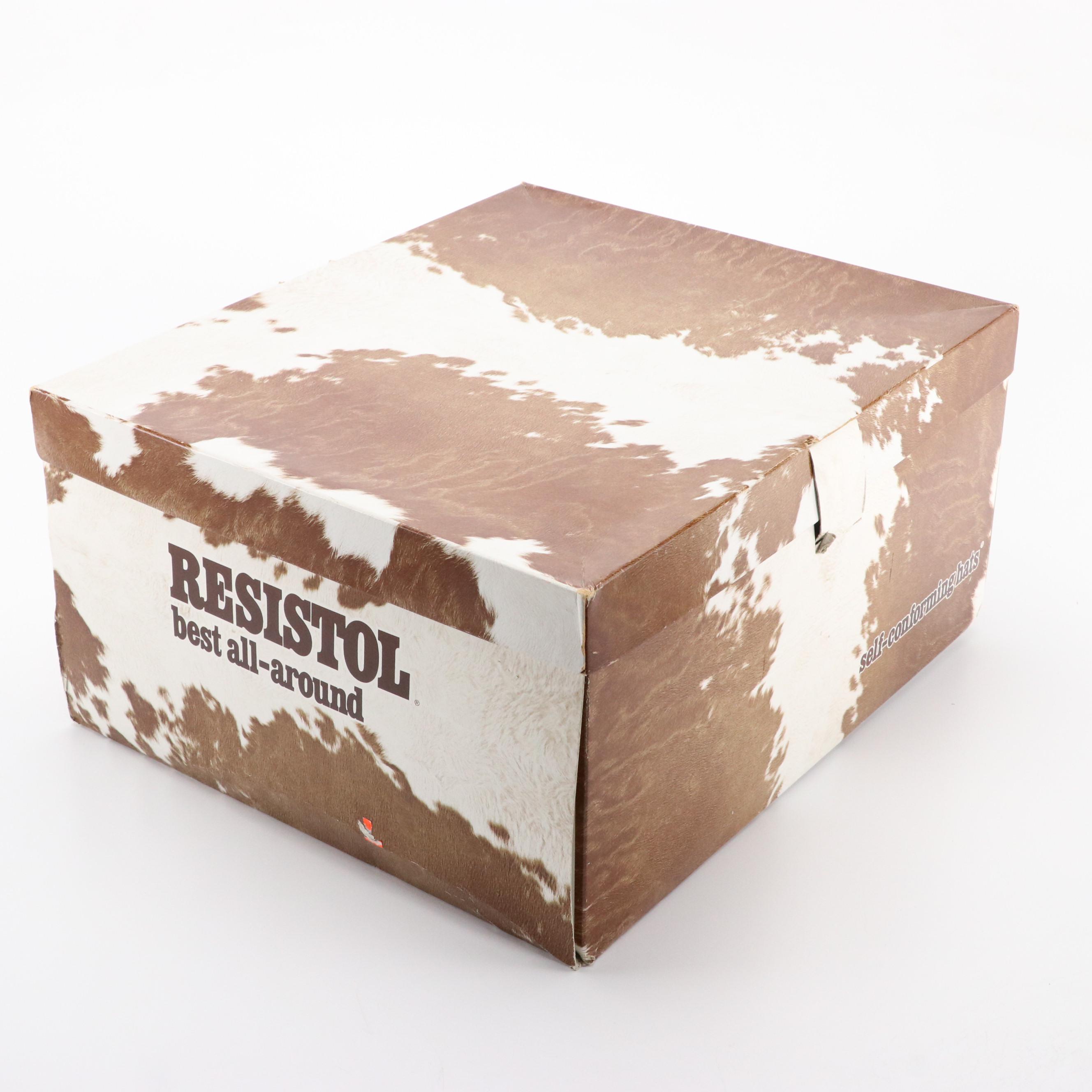 Men's Resistol 4X Beaver Black Felted Self-Conforming Western Hat with Box