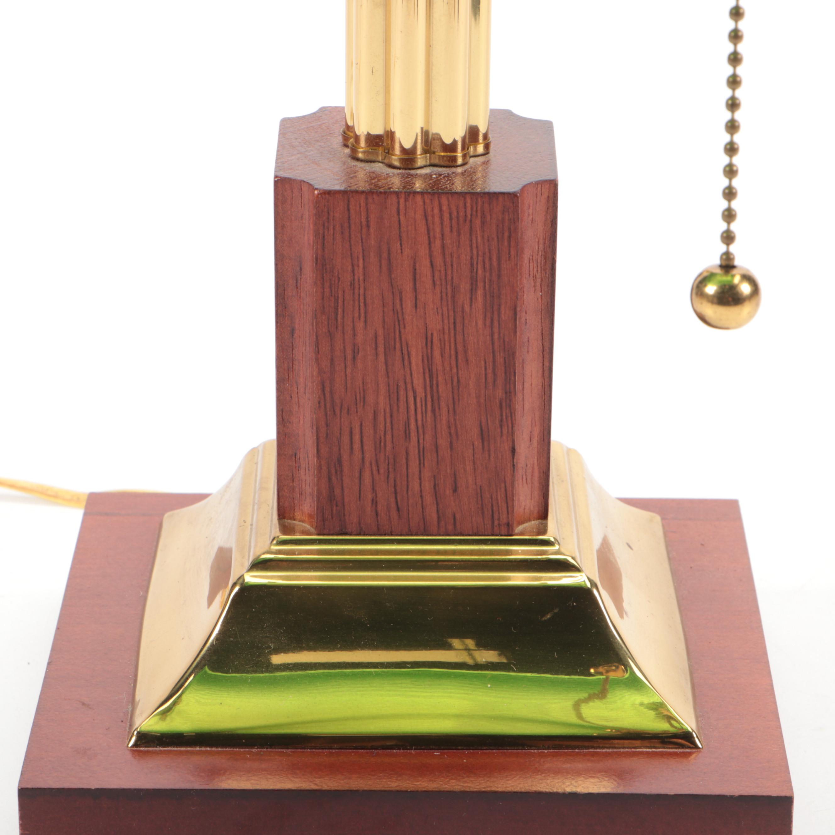 Glass Shade Banker's Table Lamp