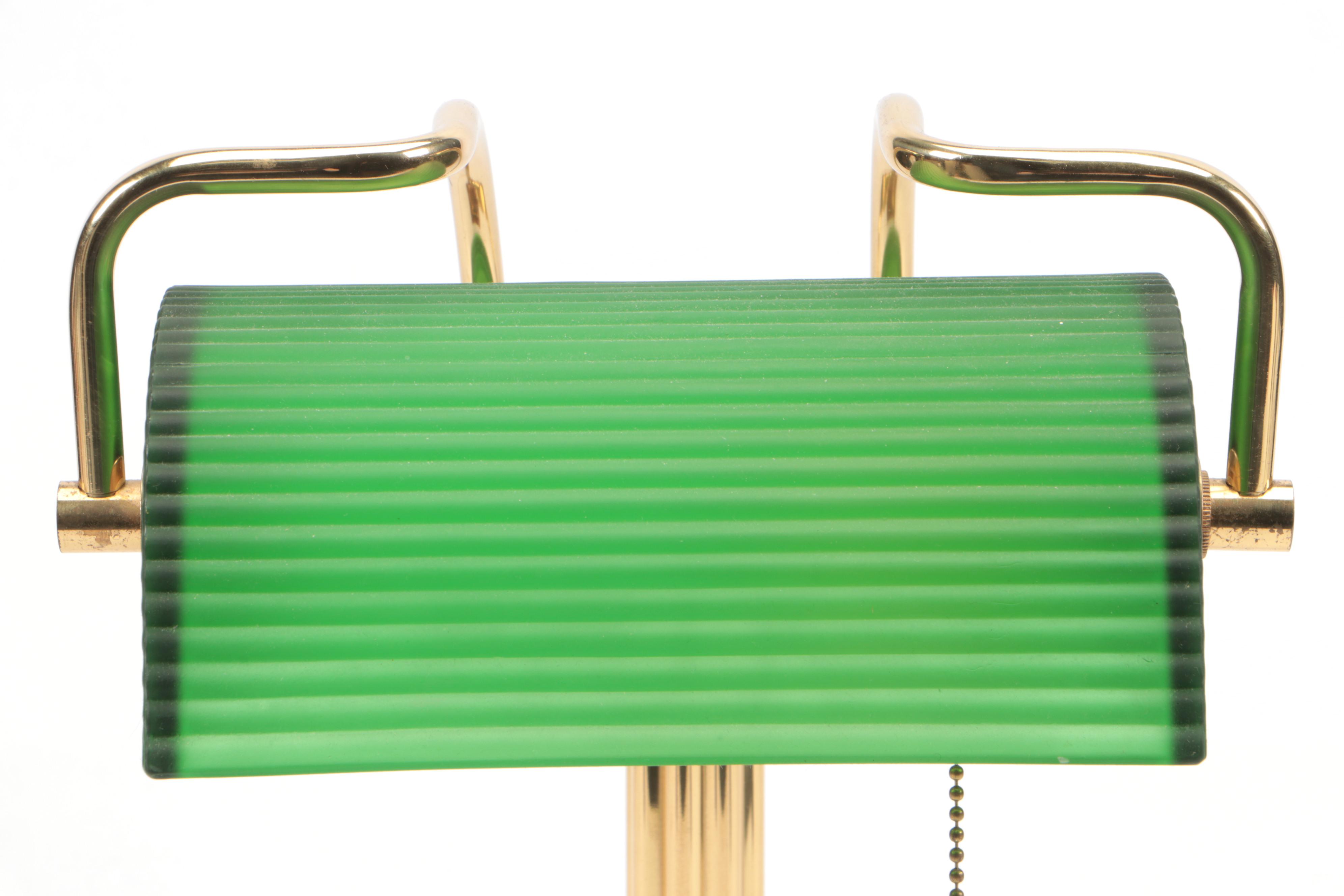 Glass Shade Banker's Table Lamp