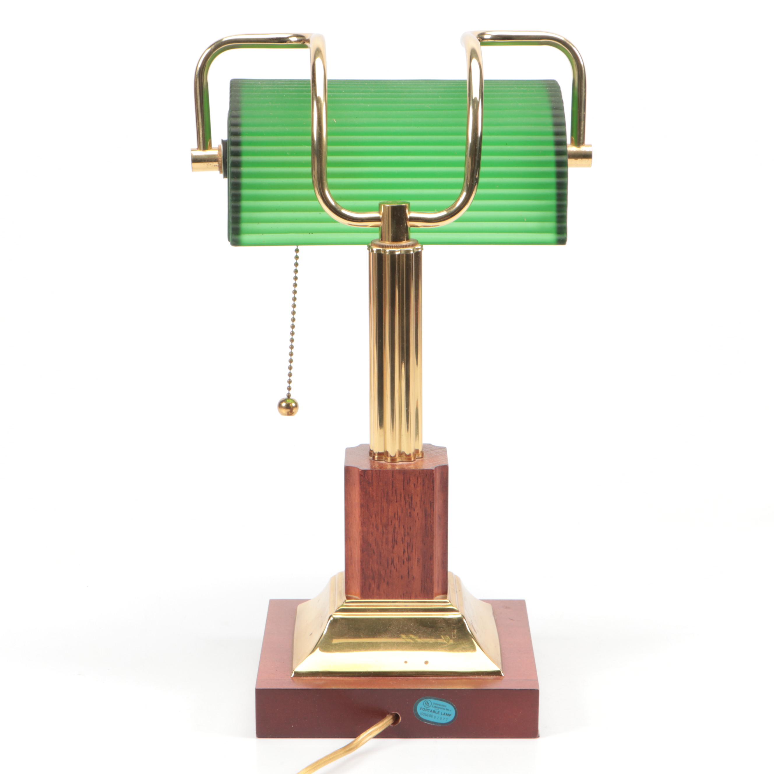 Glass Shade Banker's Table Lamp