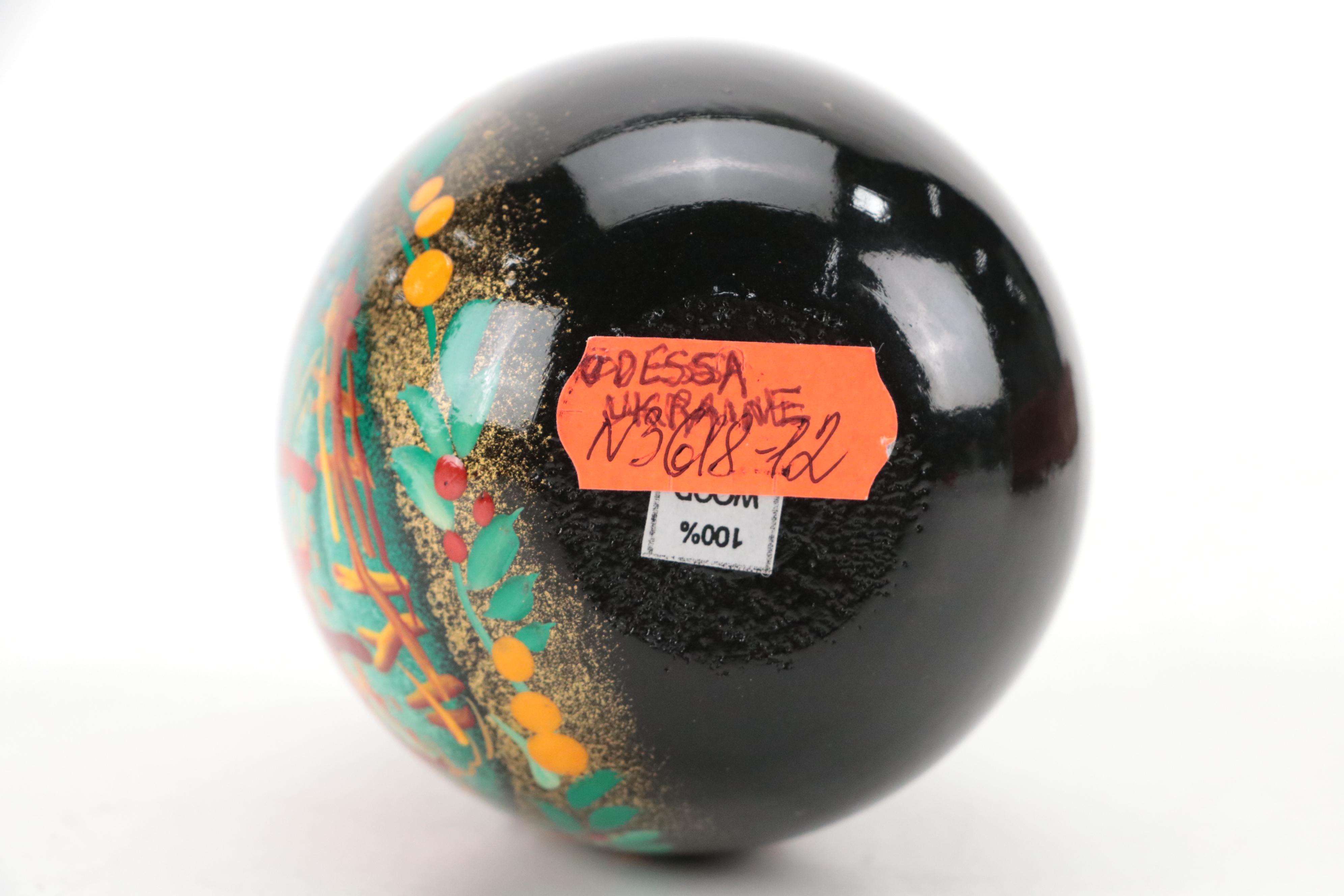 Russian Lacquered Egg with Reuge Wood Music Box and More