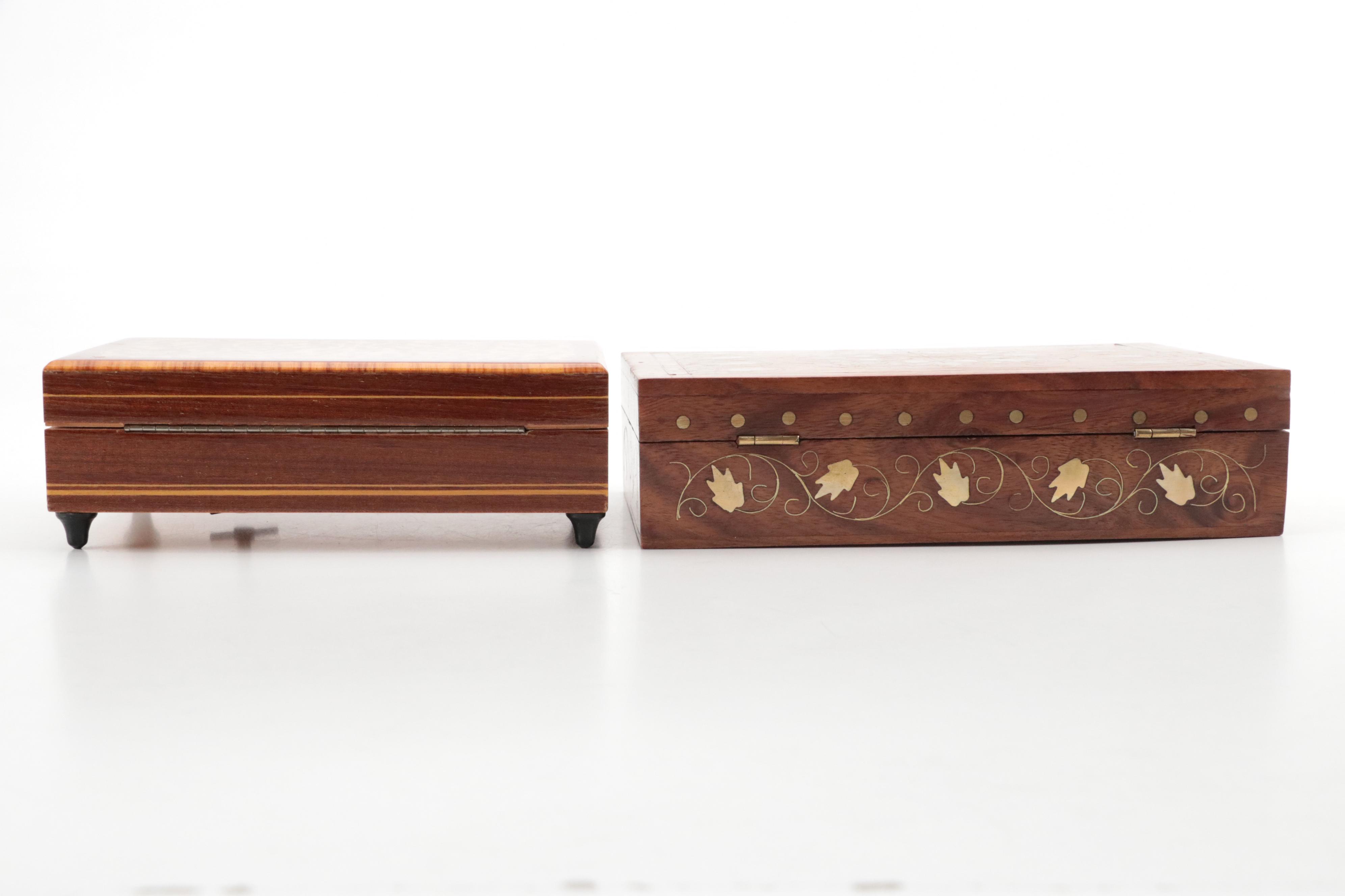 Russian Lacquered Egg with Reuge Wood Music Box and More