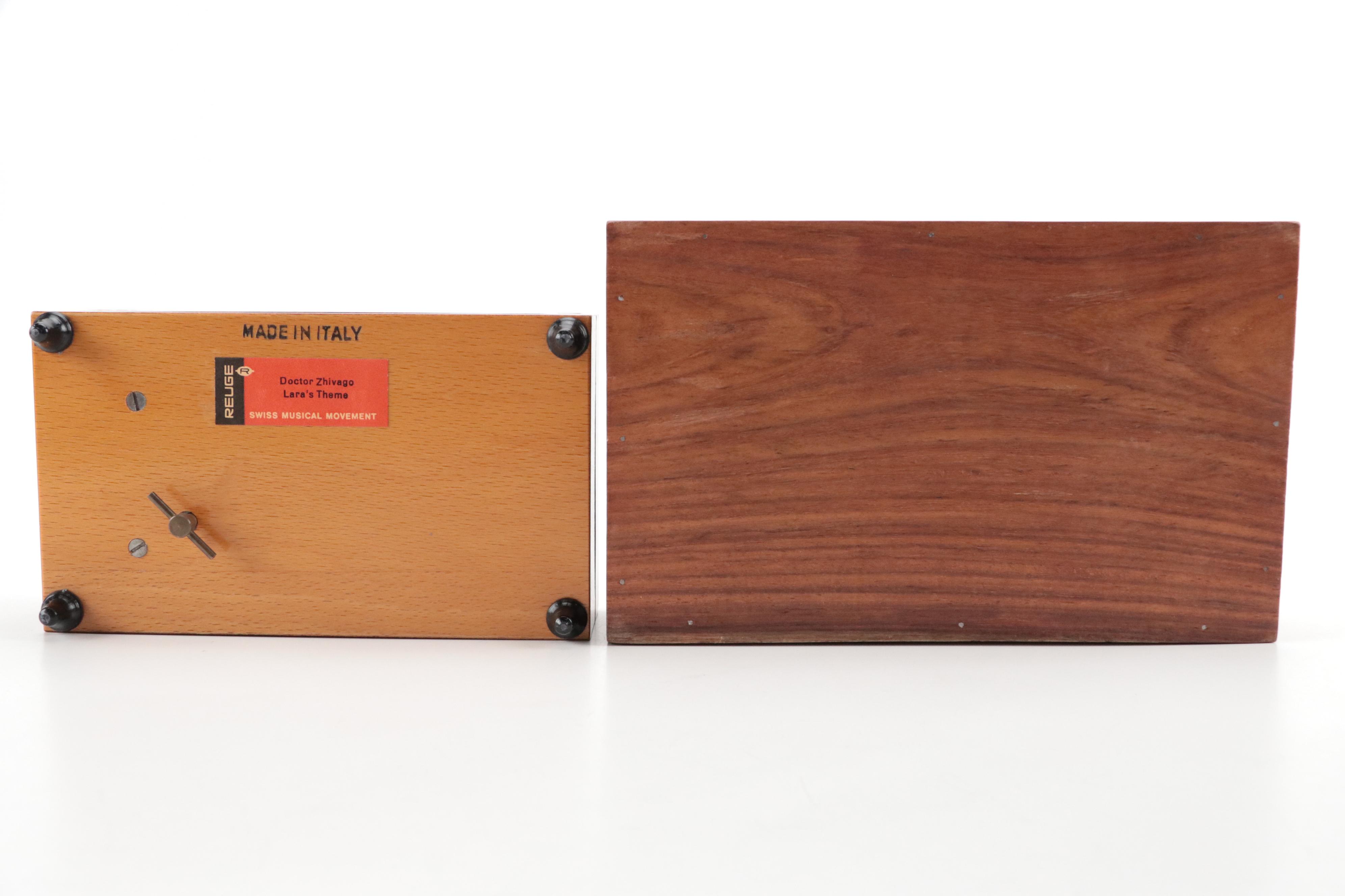 Russian Lacquered Egg with Reuge Wood Music Box and More