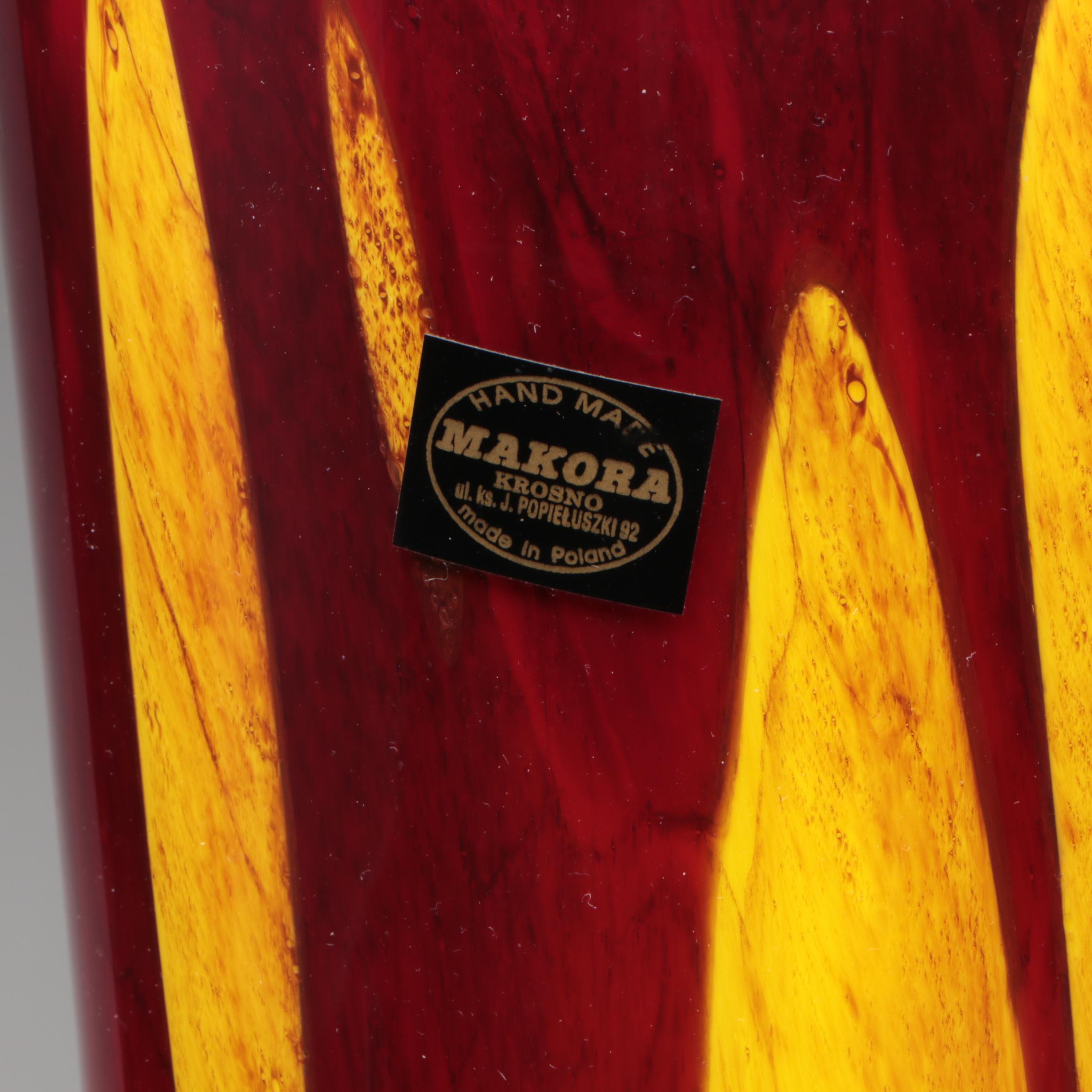 Makora Polish Art Glass Vase