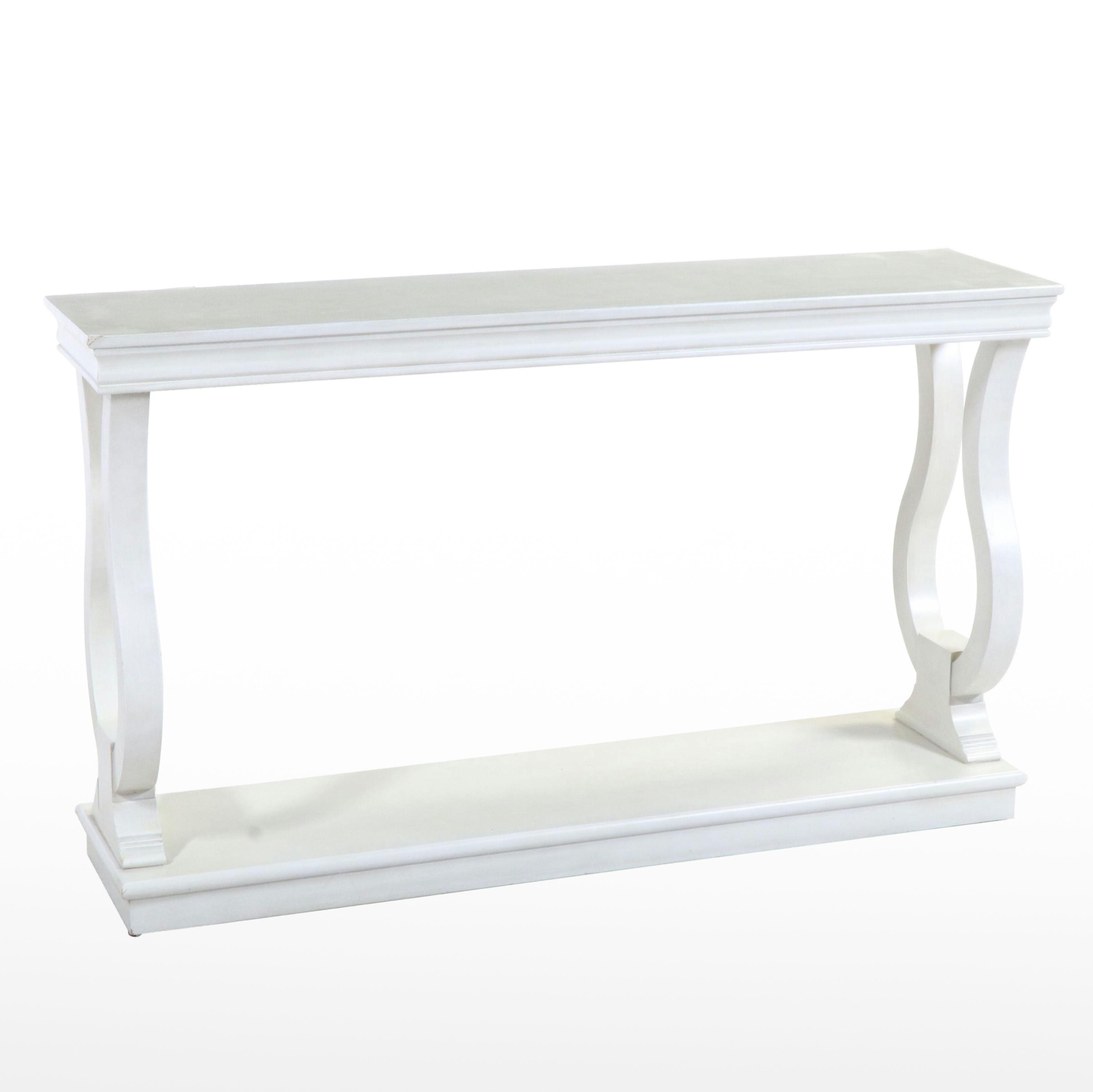 Classical Style Cream-Painted Two-Tier Console Table