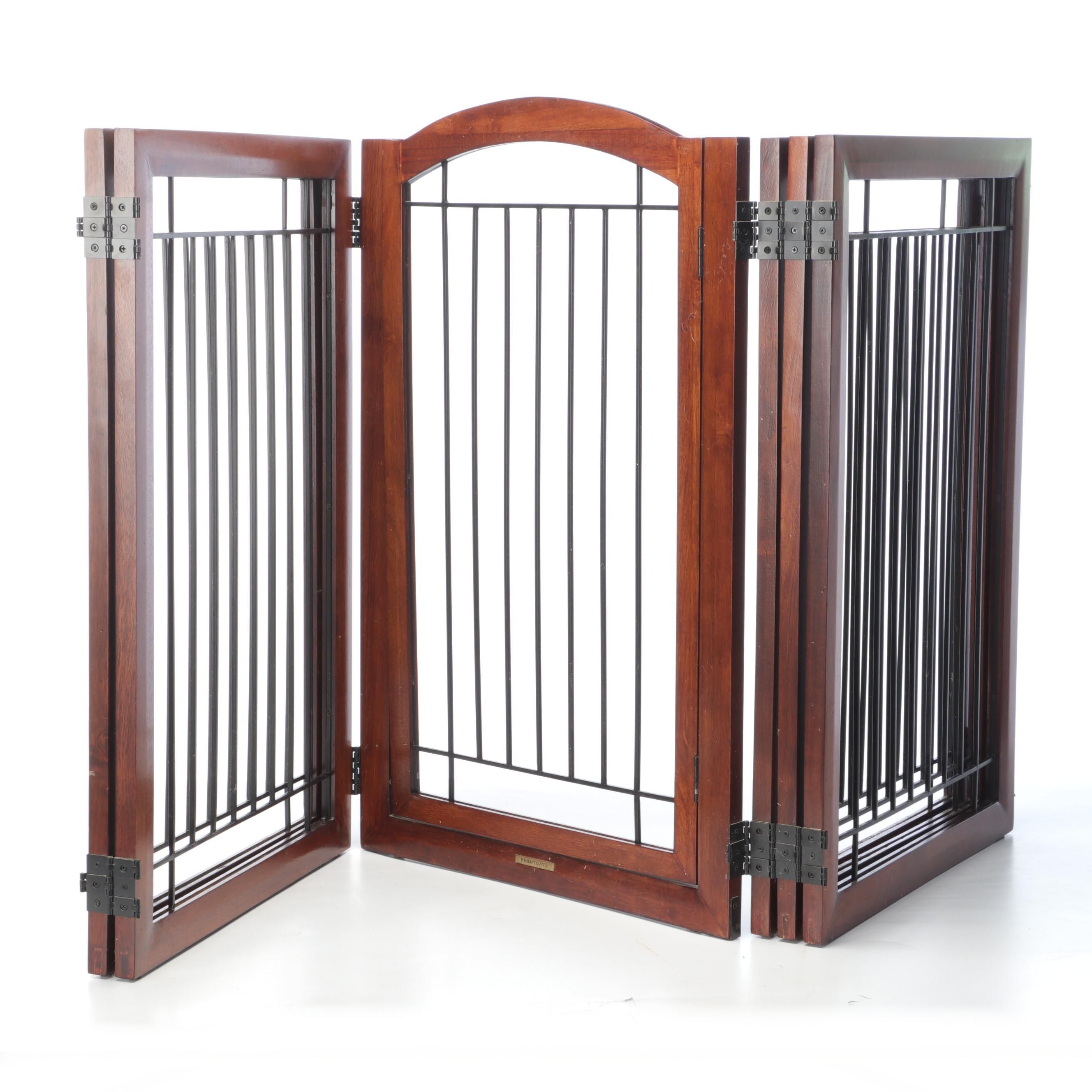 Frontgate Finished Wood and Metal Adjustable Pet Gate
