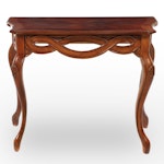 French Provincial Style Cherrywood Serpentine Console Table