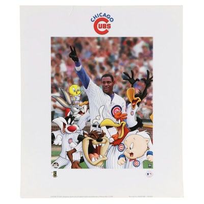 "Looney Tunes" Offset Lithograph of Sammy Sosa and Looney Tunes Characters