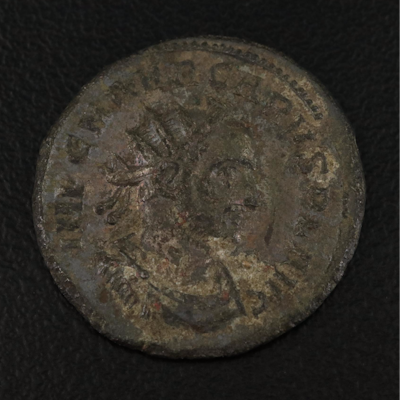 Ancient Roman Imperial Æ Antoninianus Coin of Carus, ca. 284 A.D.