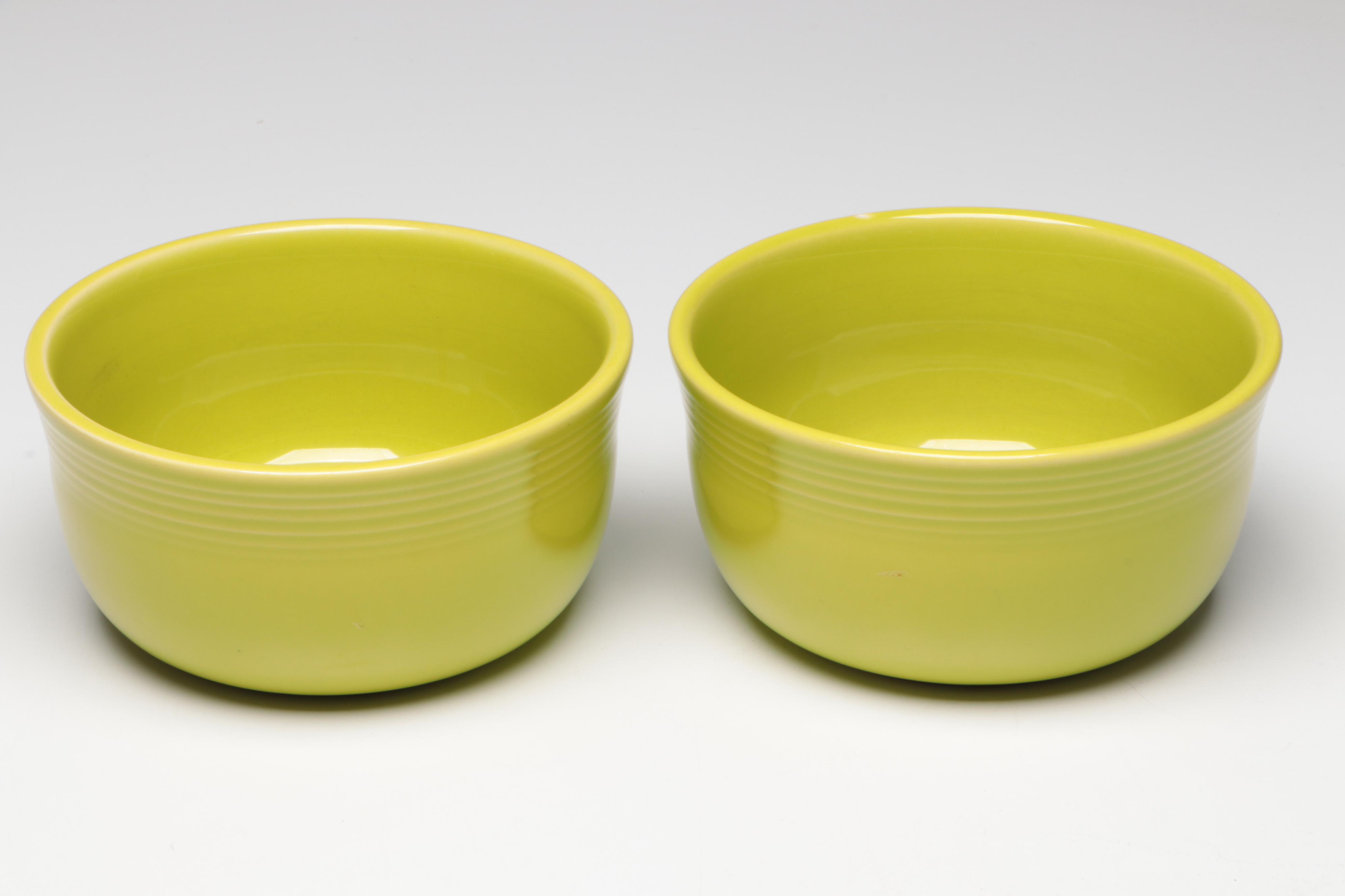 Homer Laughlin Fiestaware Bowls with Crate & Barrel Ceramic Plates and More