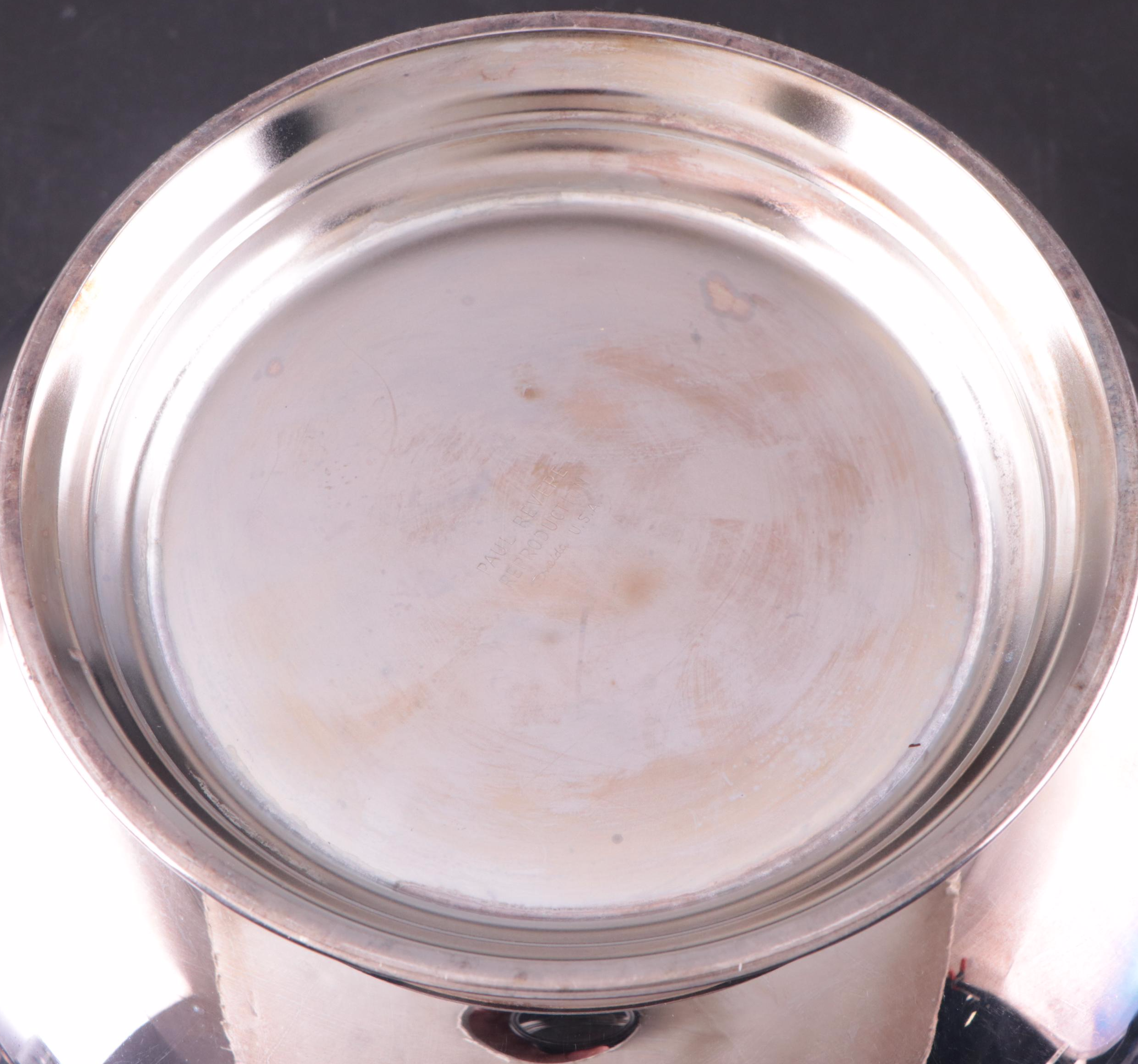 Oneida "Park Lane" Silver Plate Punch Cups and "Paul Revere" Punch Bowl