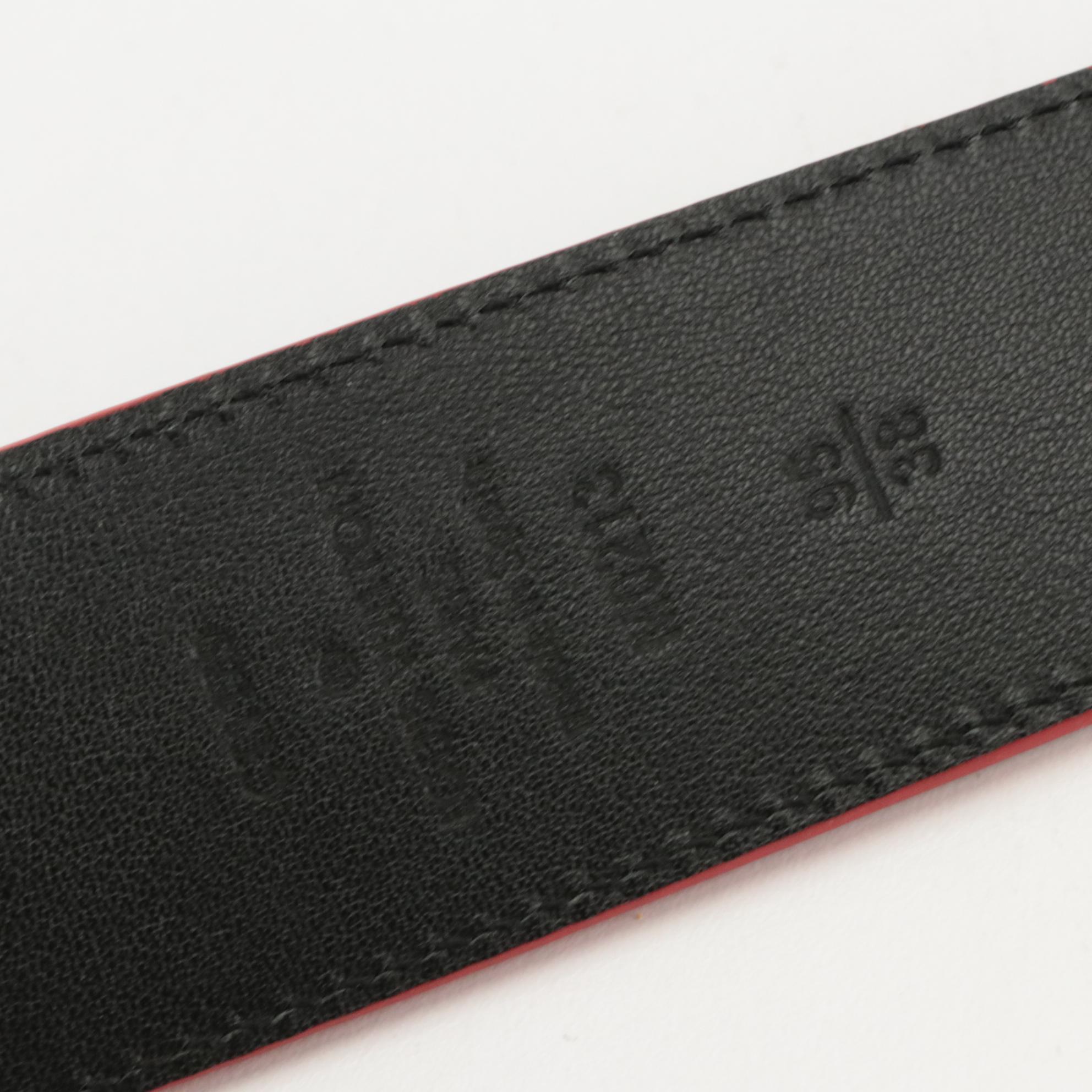 Louis Vuitton Reversible Belt in Damier Graphite, Black Leather and Red Accents