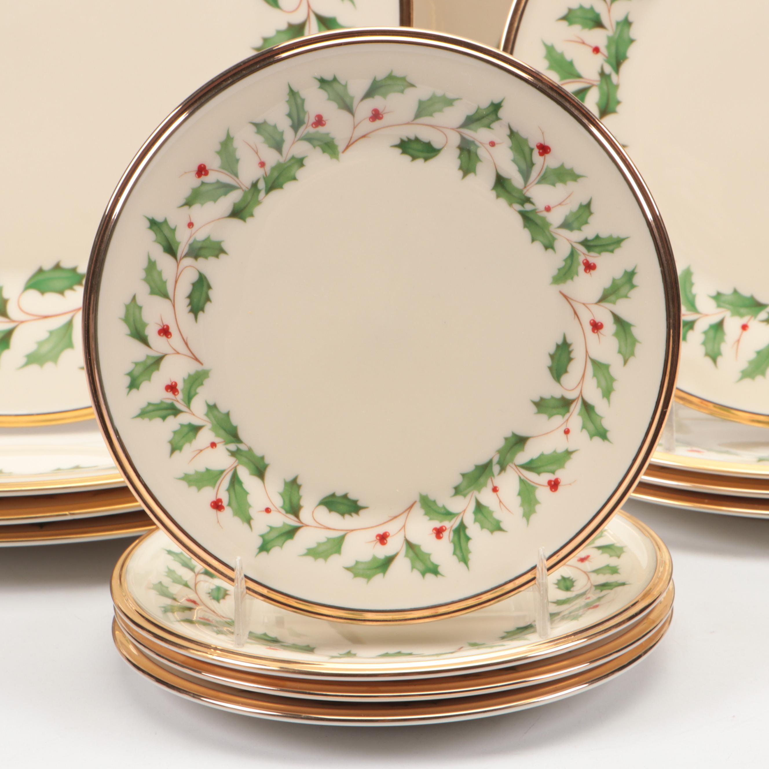 Lenox "Holiday" and "Holiday Nouveau" Porcelain Dinnerware and Serving Bowl