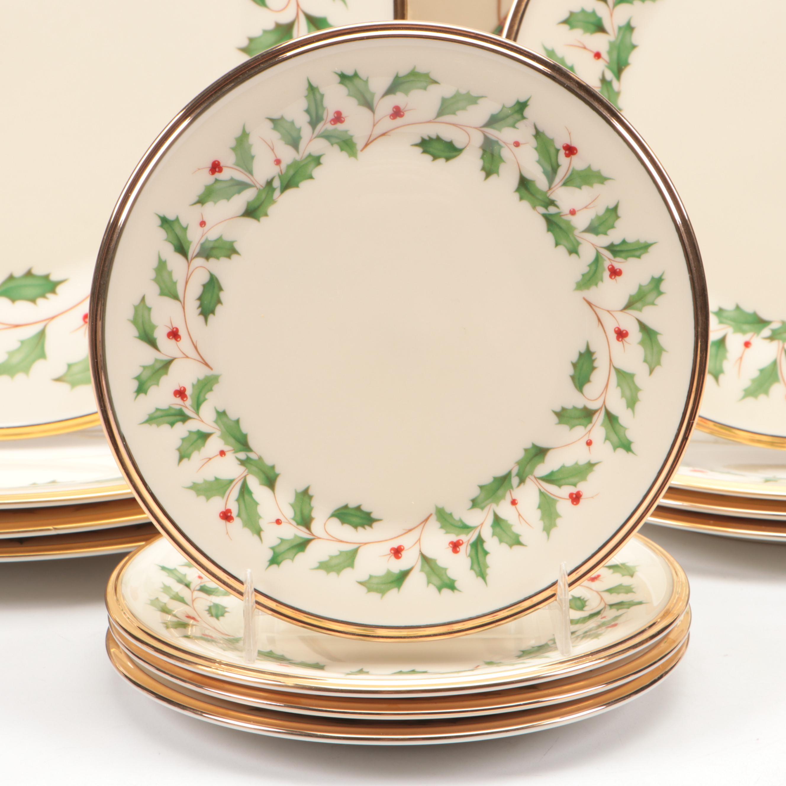 Lenox "Holiday" and "Holiday Nouveau" Porcelain Dinnerware and Serving Bowl