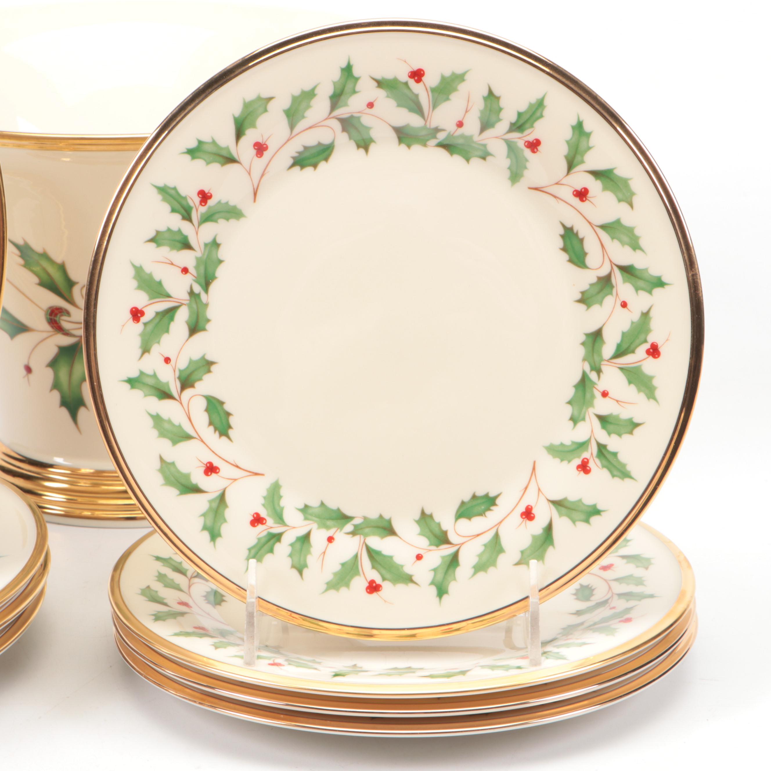 Lenox "Holiday" and "Holiday Nouveau" Porcelain Dinnerware and Serving Bowl
