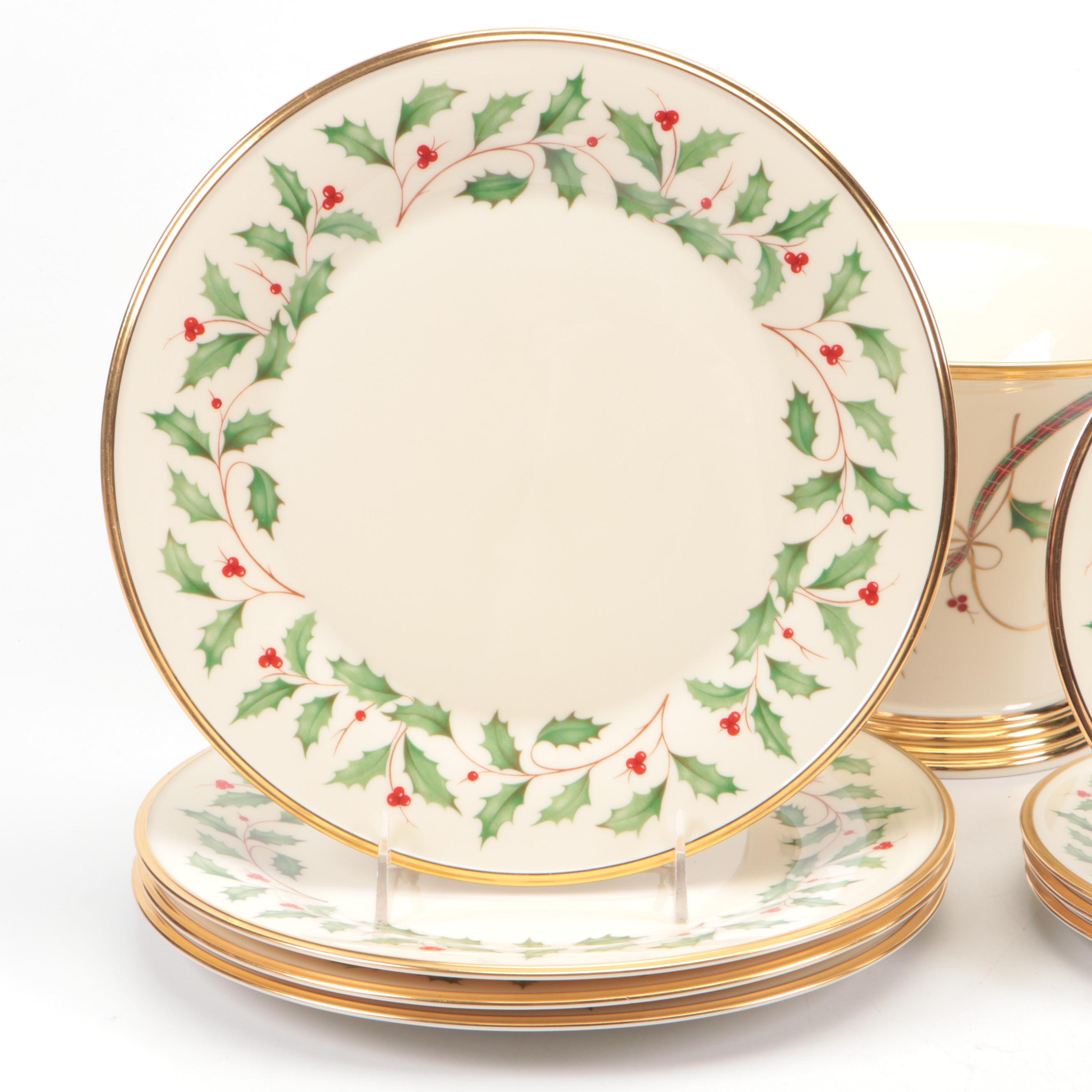 Lenox "Holiday" and "Holiday Nouveau" Porcelain Dinnerware and Serving Bowl