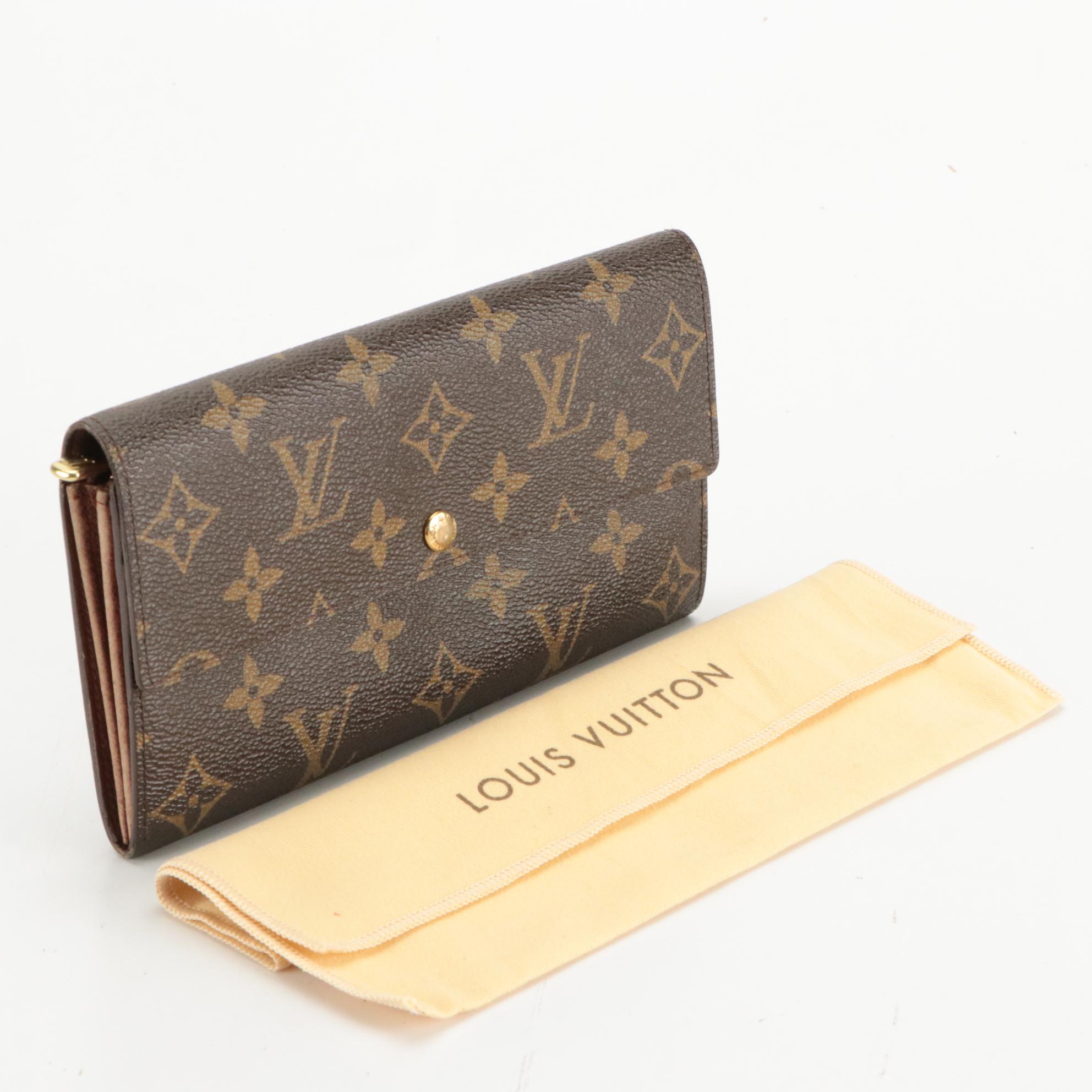Louis Vuitton Porte-Monnaie Wallet in Monogram Canvas With Box
