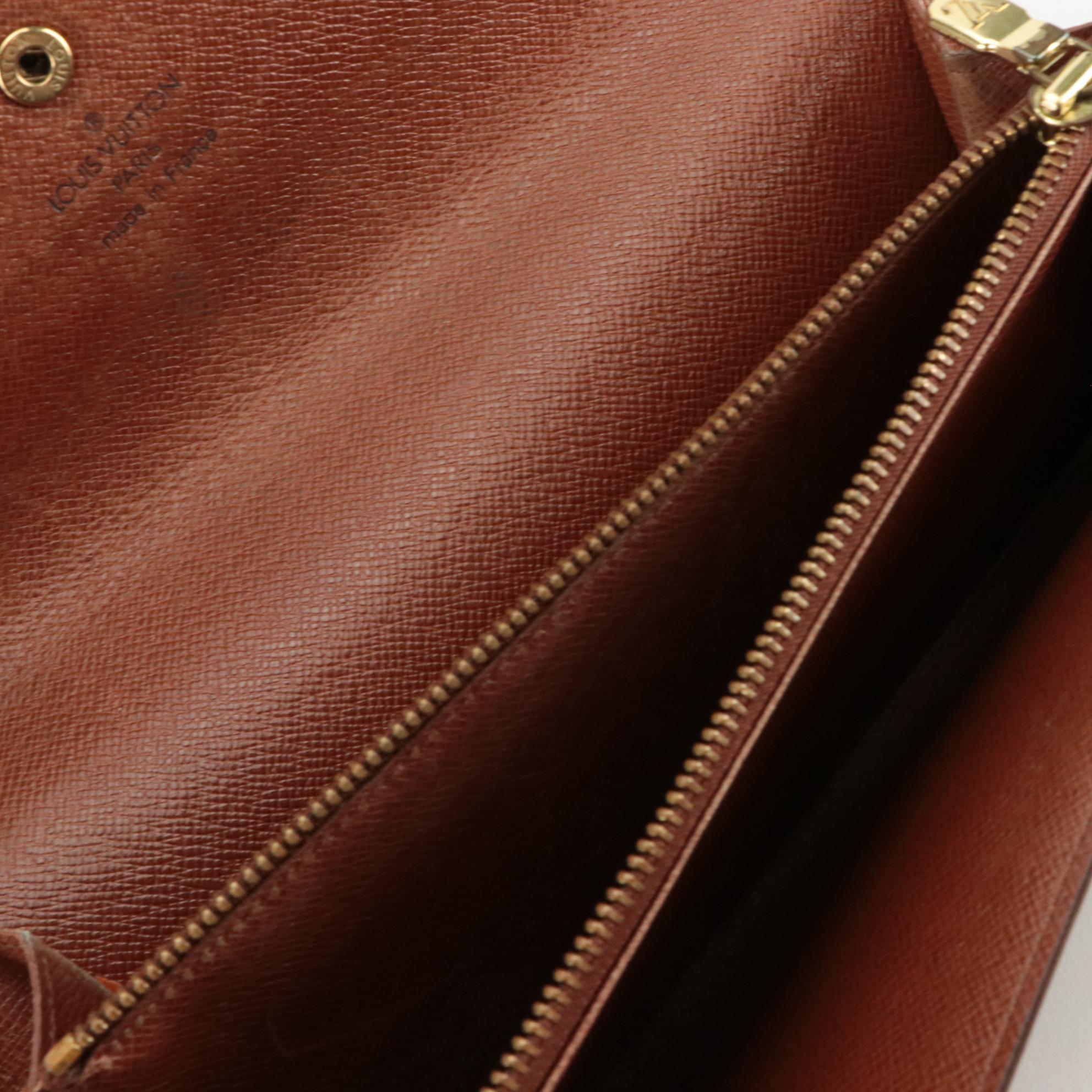 Louis Vuitton Porte-Monnaie Wallet in Monogram Canvas With Box